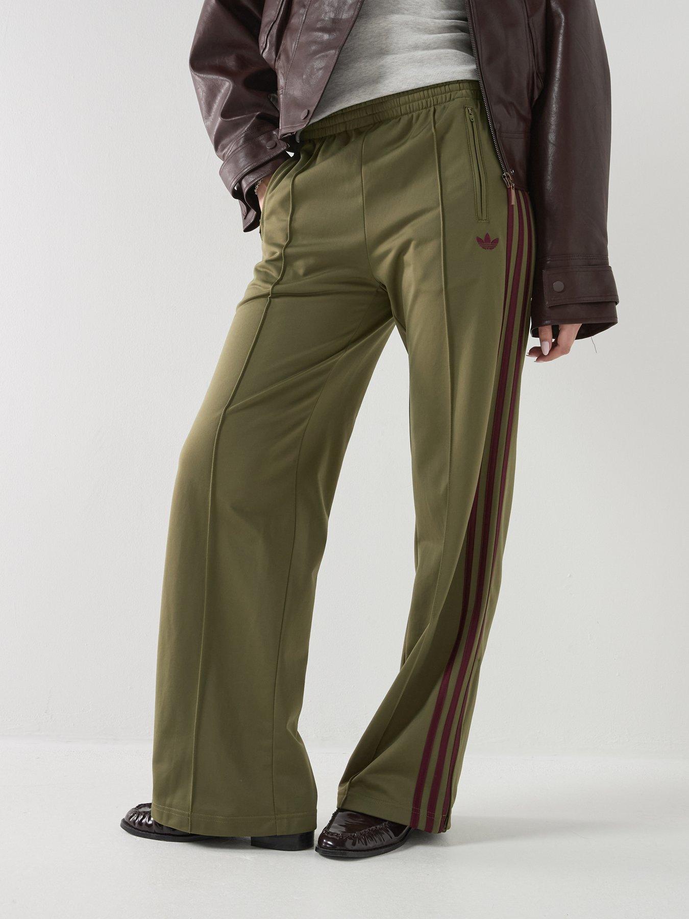 Image 4 of 7 of adidas Originals Firebird Loose Track Pants - Olive/Maroon