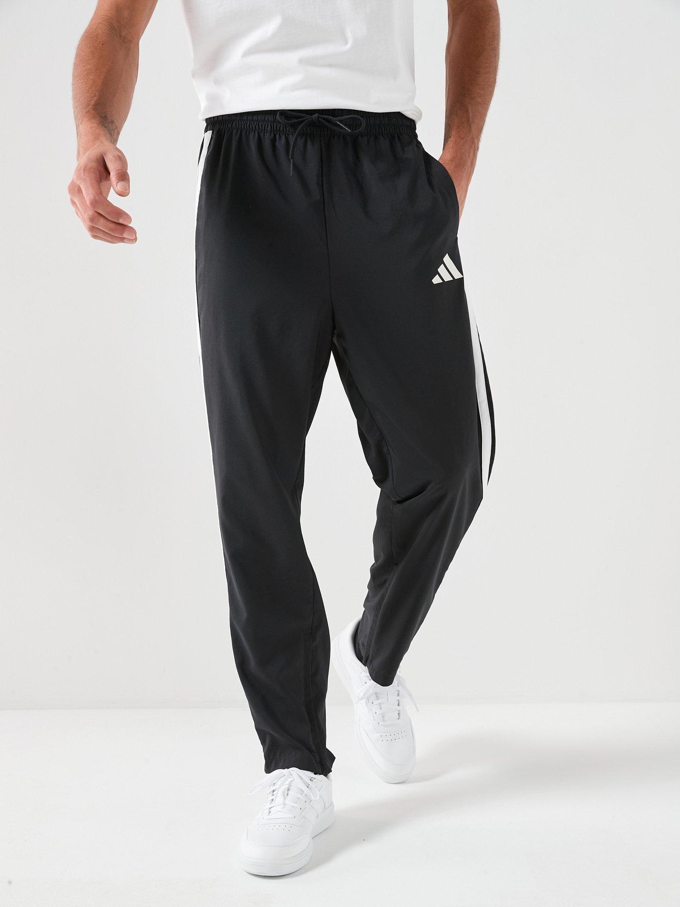 Adidas Sportswear Men'S Essentials Three Stripes Stanford Pants Open Hem - Black