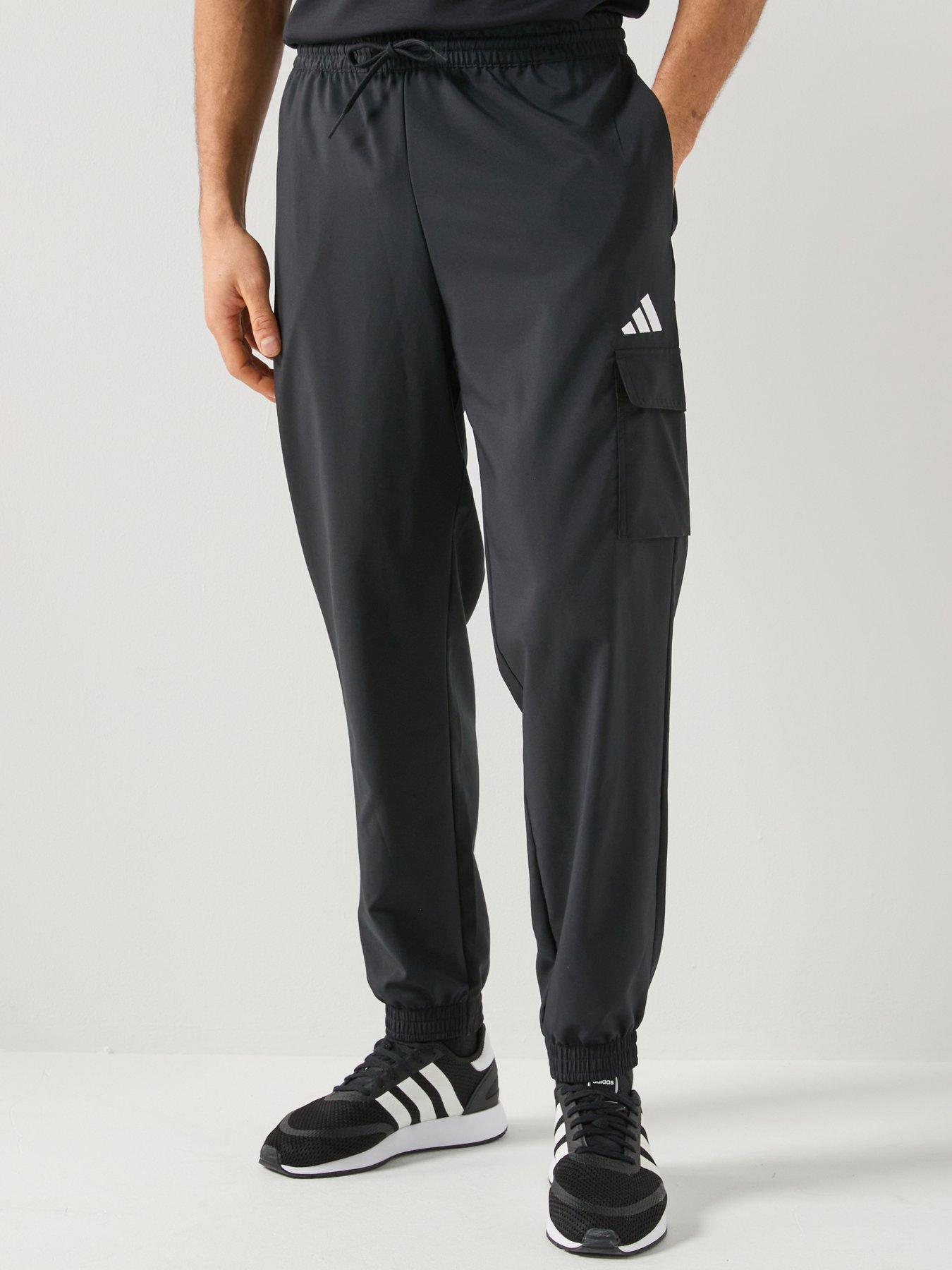 adidas-sportswear-mens-essentials-small-logo-cargo-pants-black