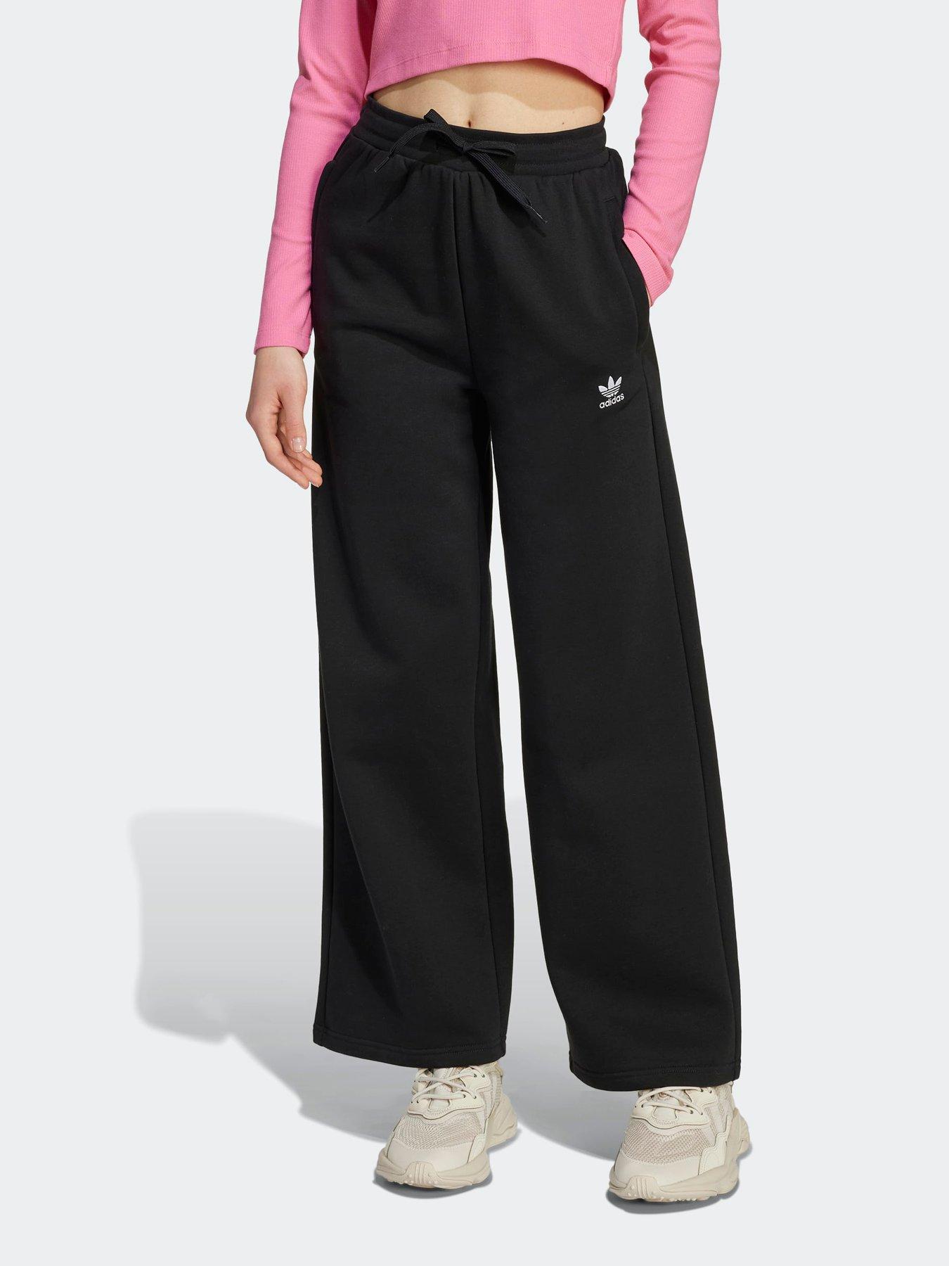 adidas Originals Junior Girl's Wide Leg Joggers Kids, Black, Size 7-8 Years