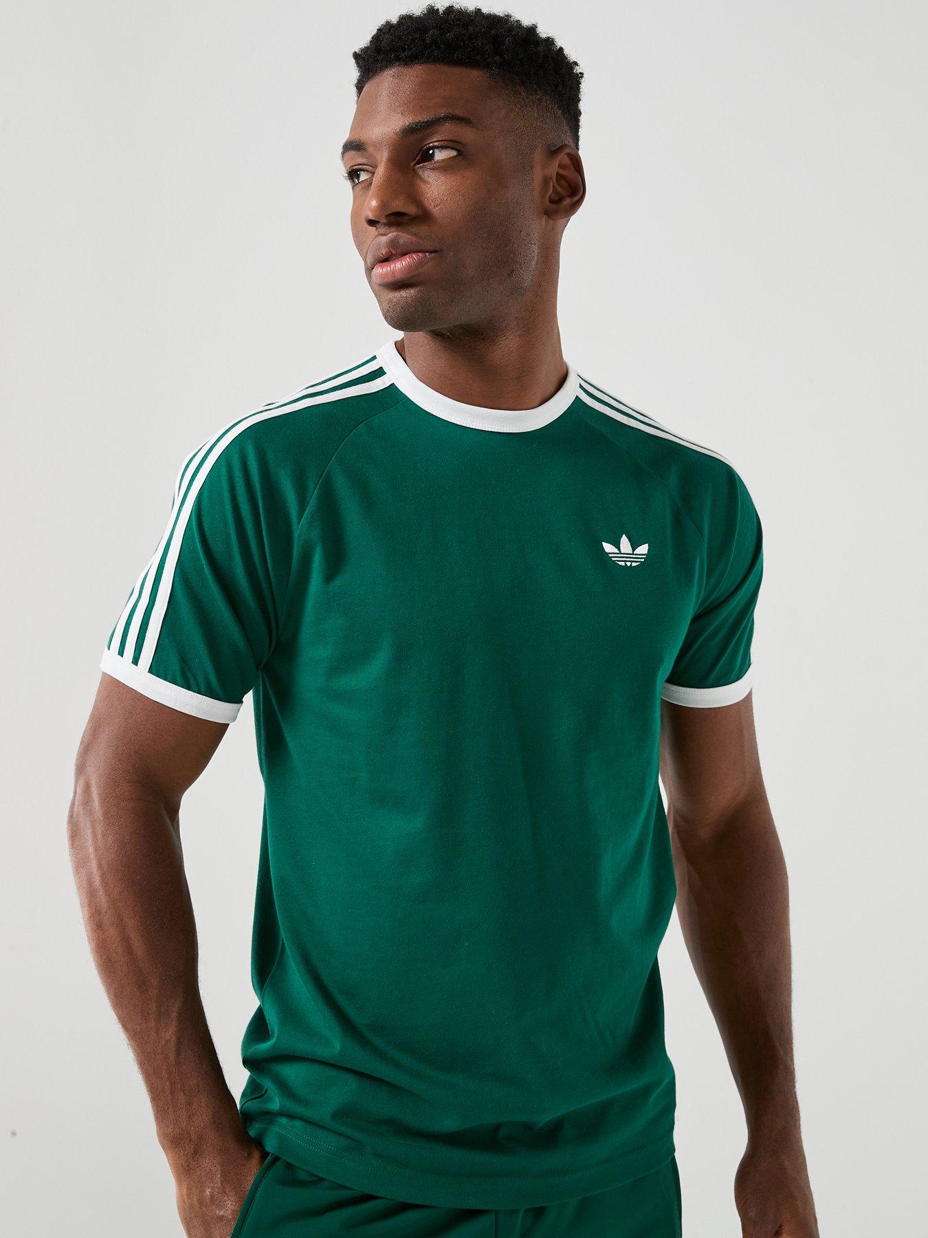 adidas Originals Men's 3-Stripes T-Shirt, Collegiate Green, Size S, Men