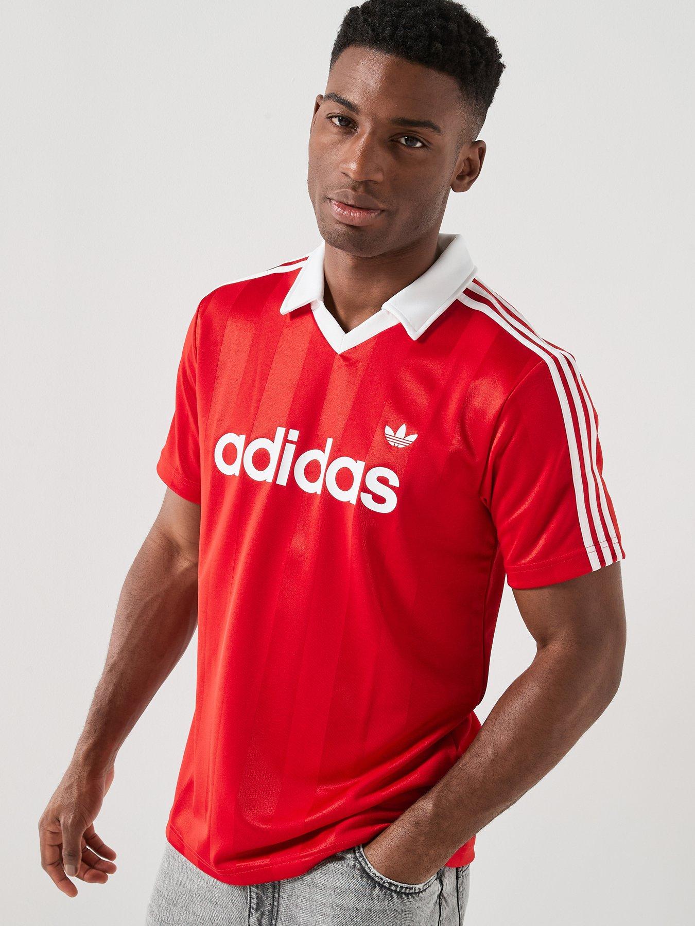 adidas Originals Men's Archive Collar Engineered Jersey, Red, Size L, Men