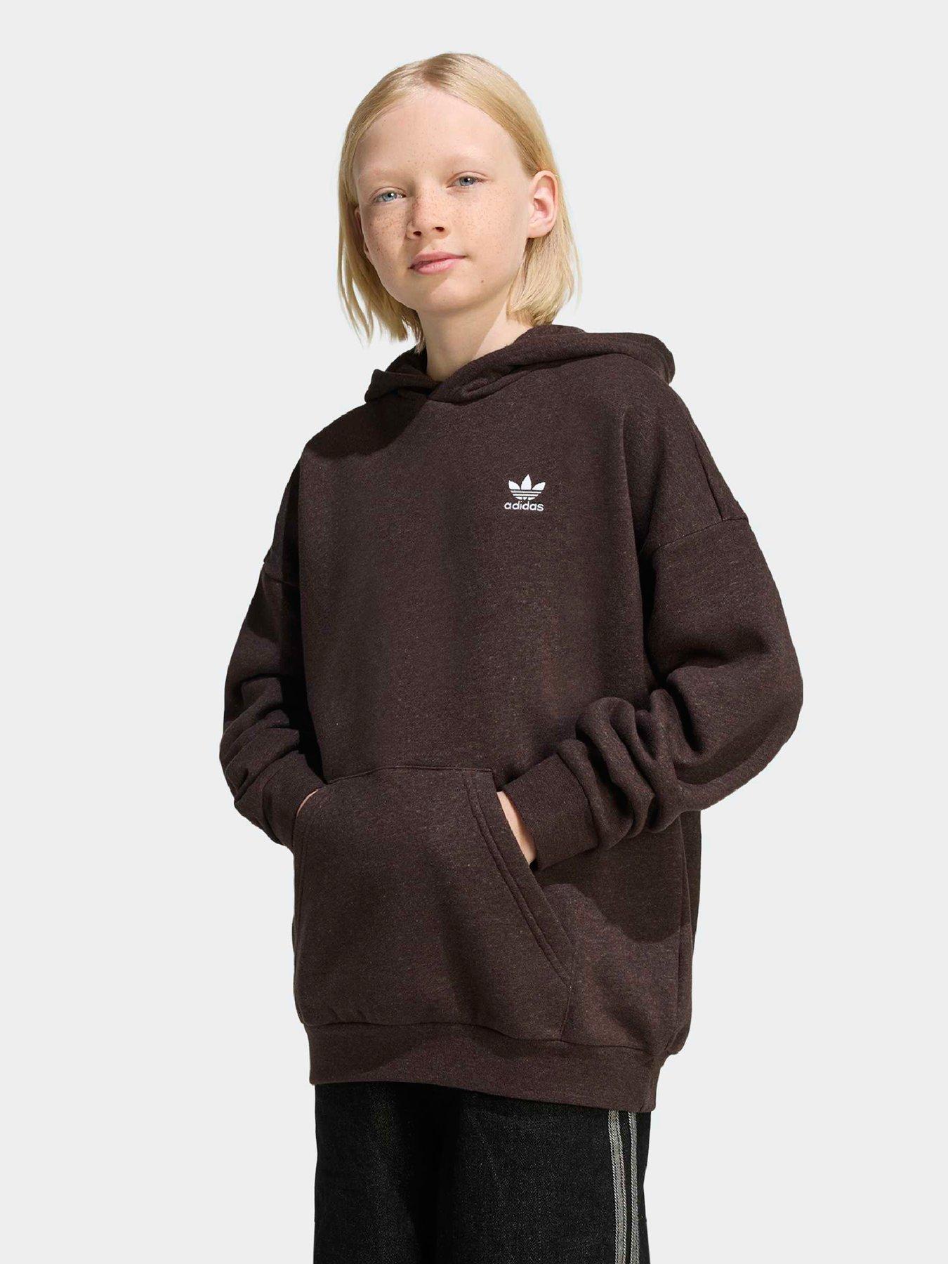 adidas Originals Junior Unisex Loose Fleece Hoodie Kids - Brown
