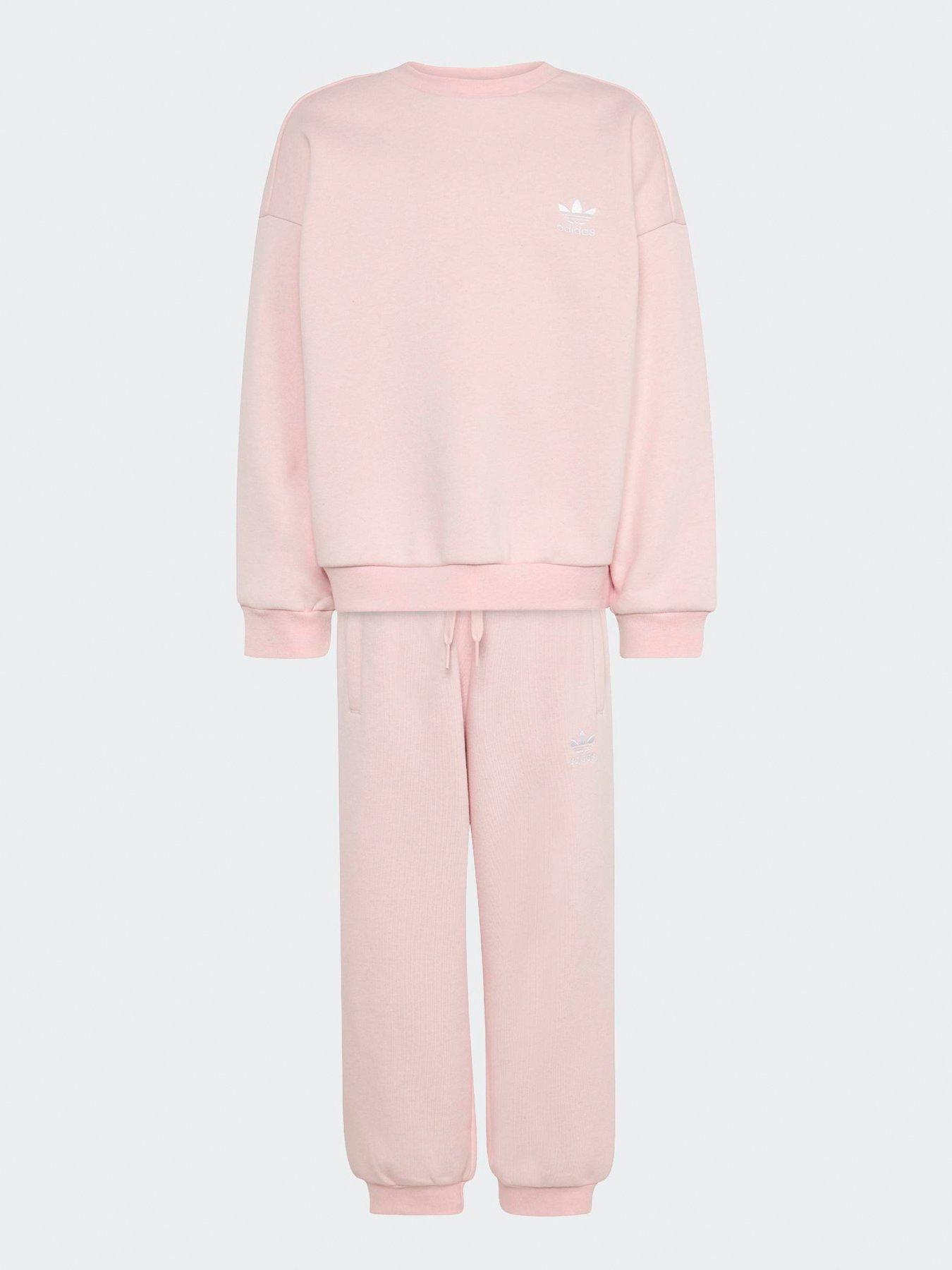 Image 6 of 7 of adidas Originals Kids Unisex Loose Crew Jogger Set - Pink