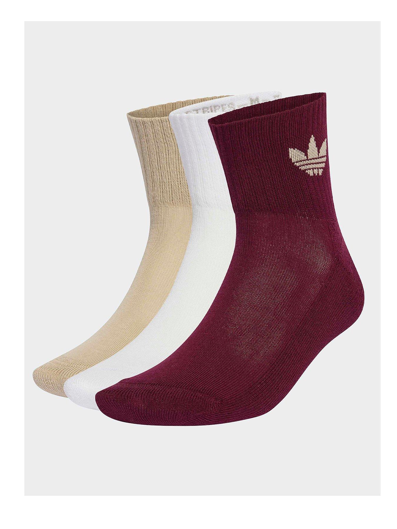 adidas Originals Unisex 1/4 Socks 3 Pack - White