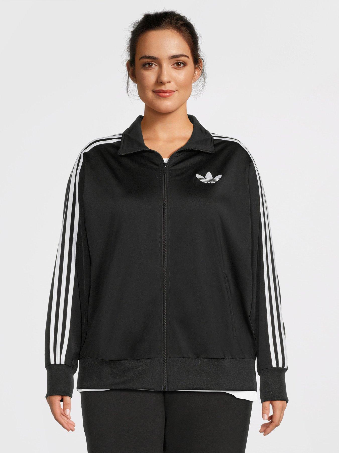 adidas Originals: Women's Plus Size Firebird Track Top Loose - Black