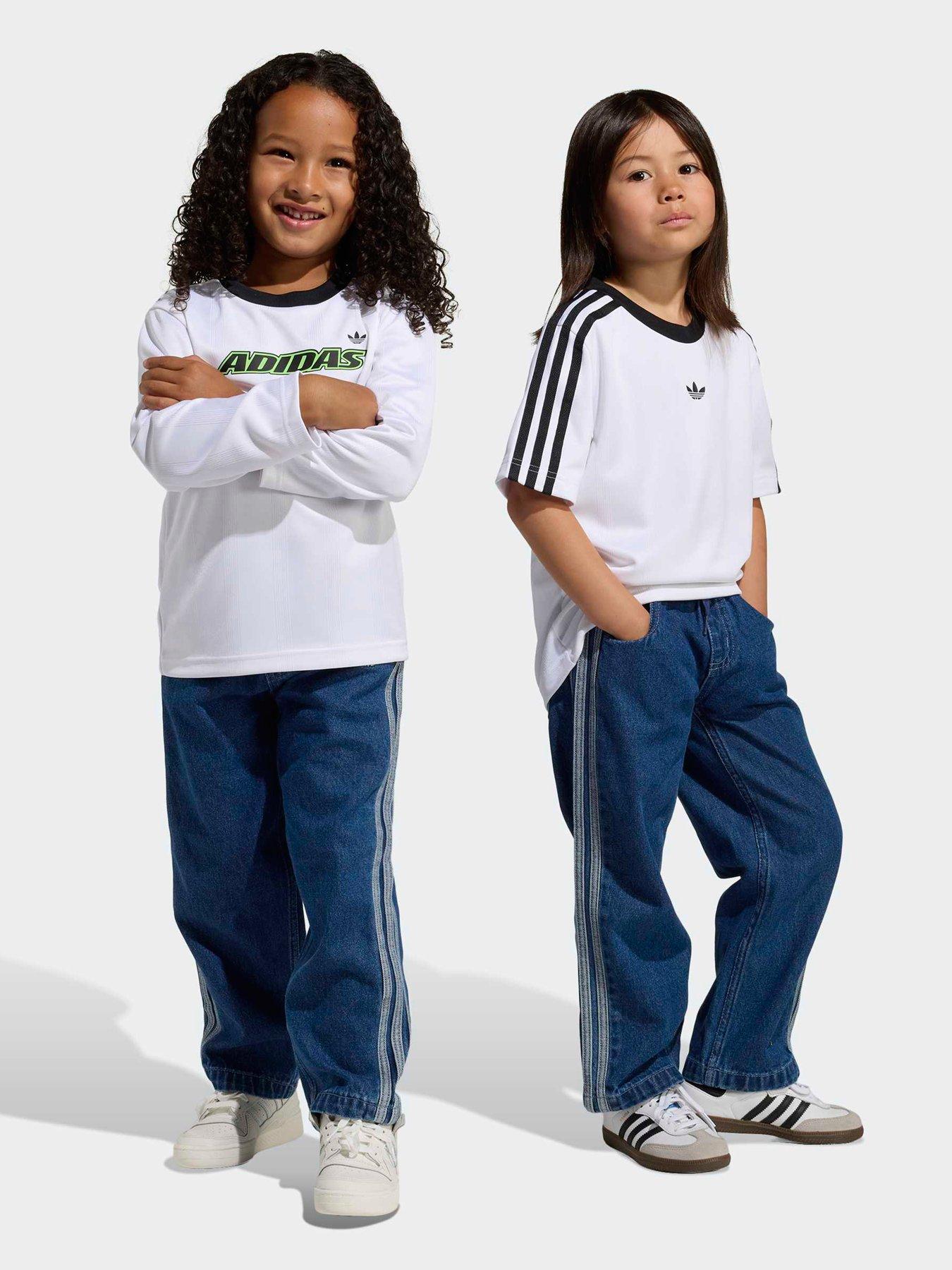 adidas Originals Kids Unisex Firebird Denim Track Pants - Blue Denim