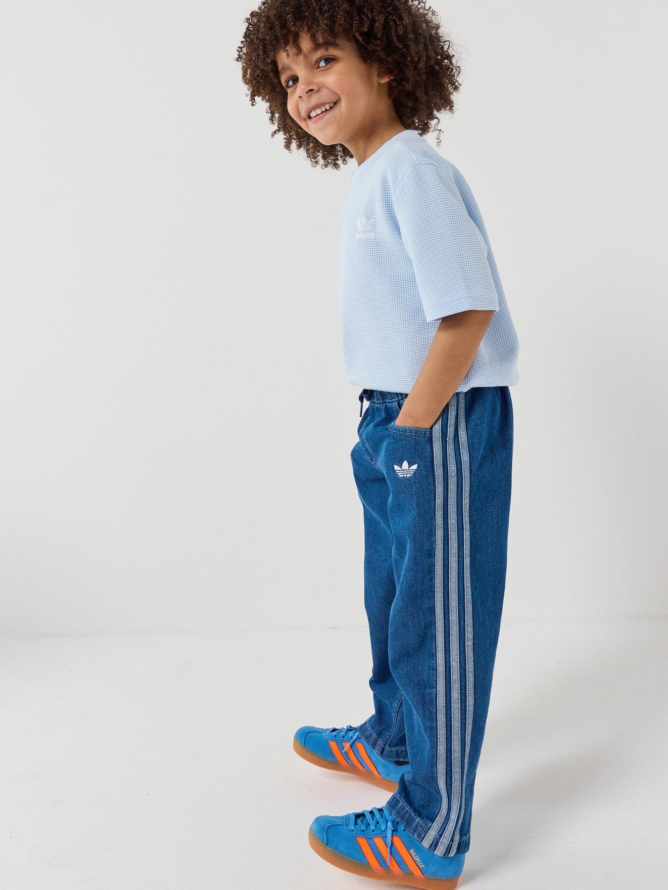 adidas Originals Kids Unisex Firebird Denim Track Pants - Blue Denim