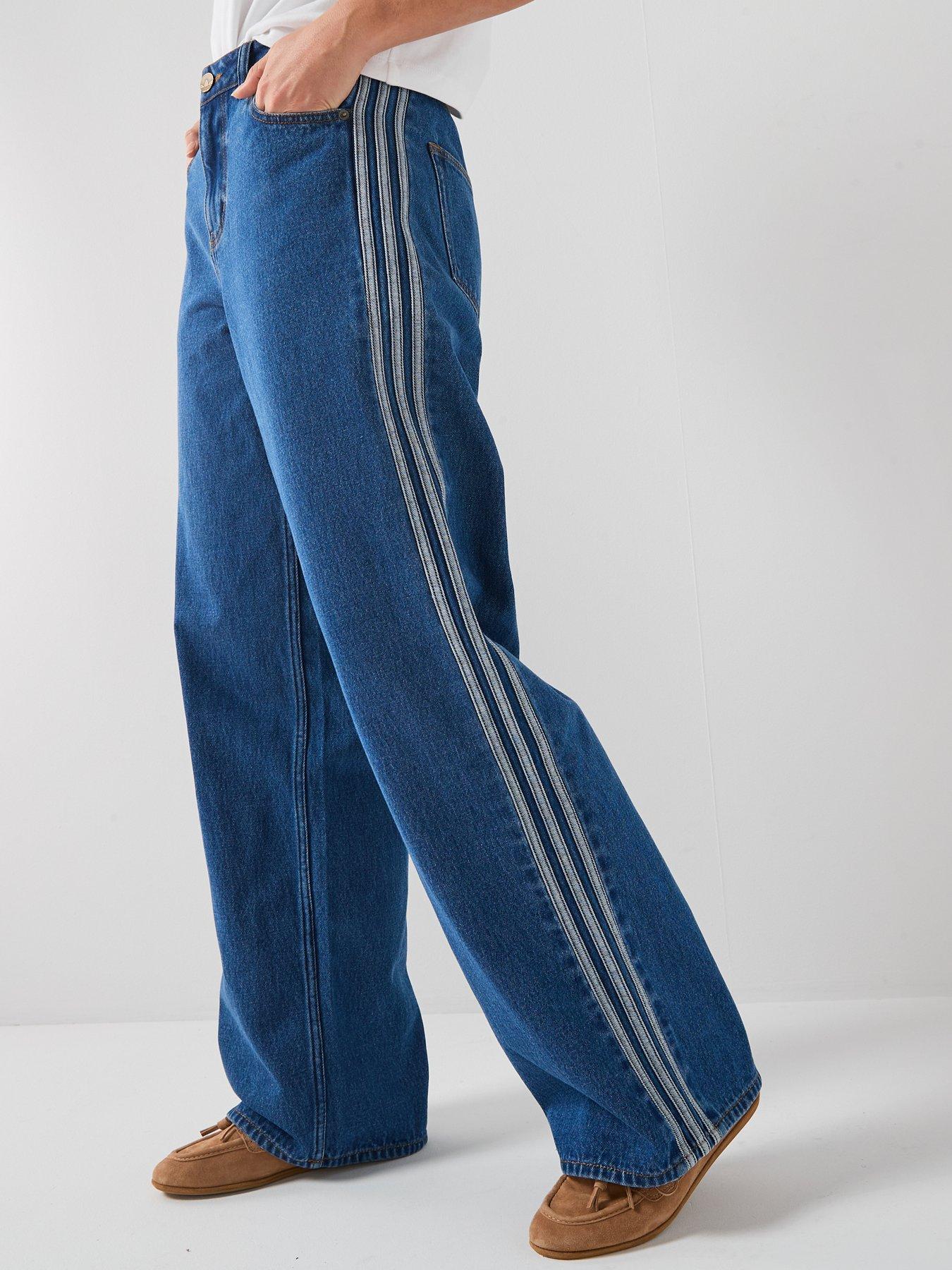 Image 1 of 6 of adidas Originals Women's Firebird Jean-Style Tracksuit Pant Denim - Blue
