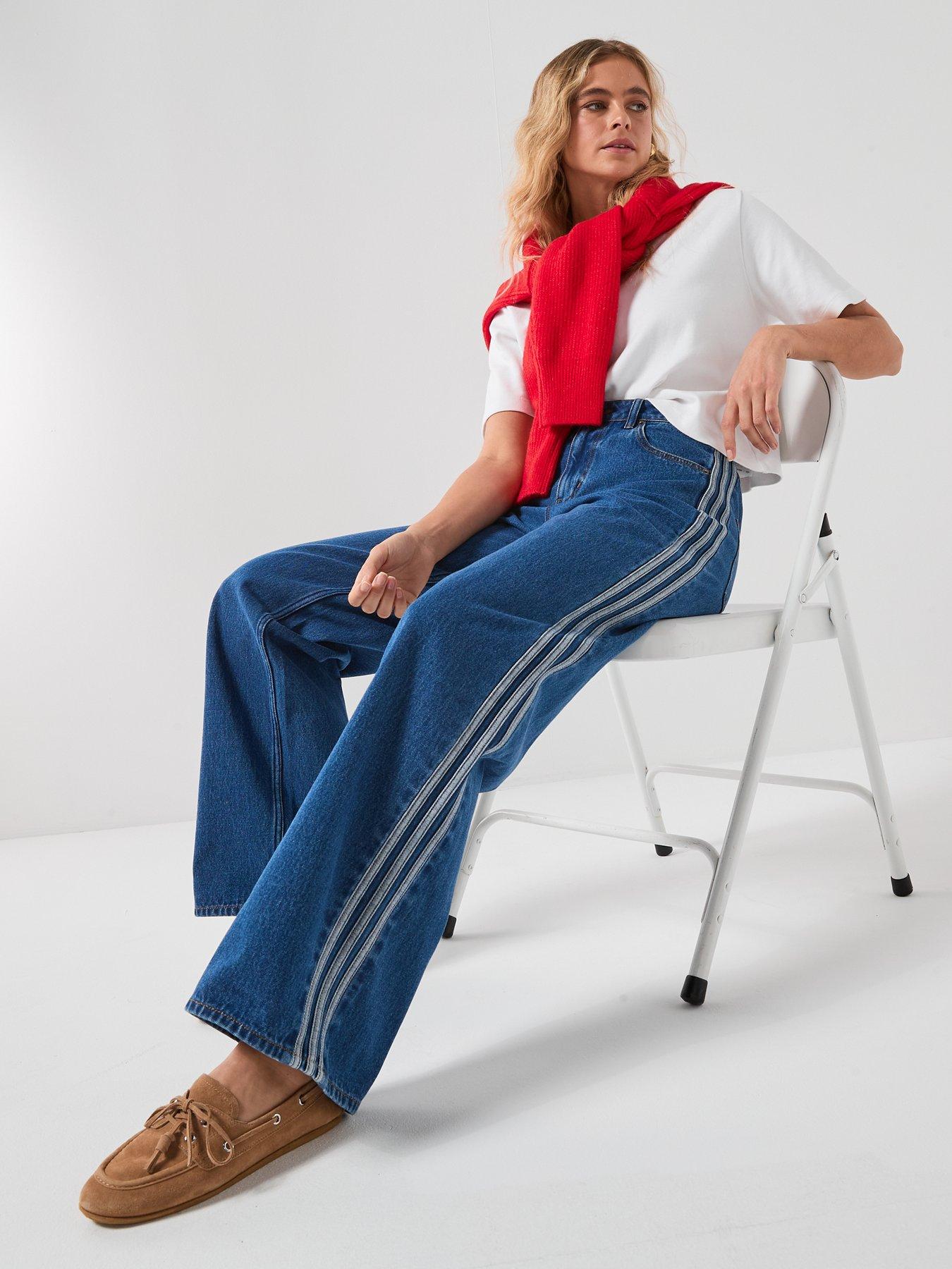 Image 5 of 6 of adidas Originals Women's Firebird Jean-Style Tracksuit Pant Denim - Blue