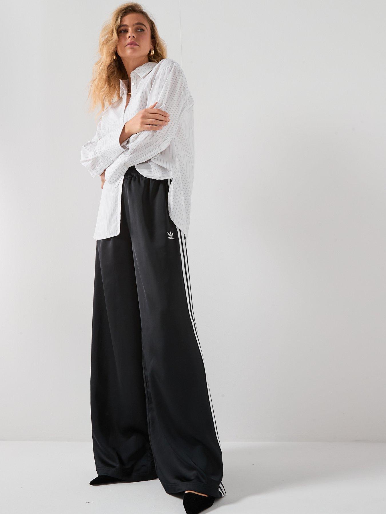 adidas Originals Women's Adicolor Satin Wide Leg Tracksuit Joggers ...