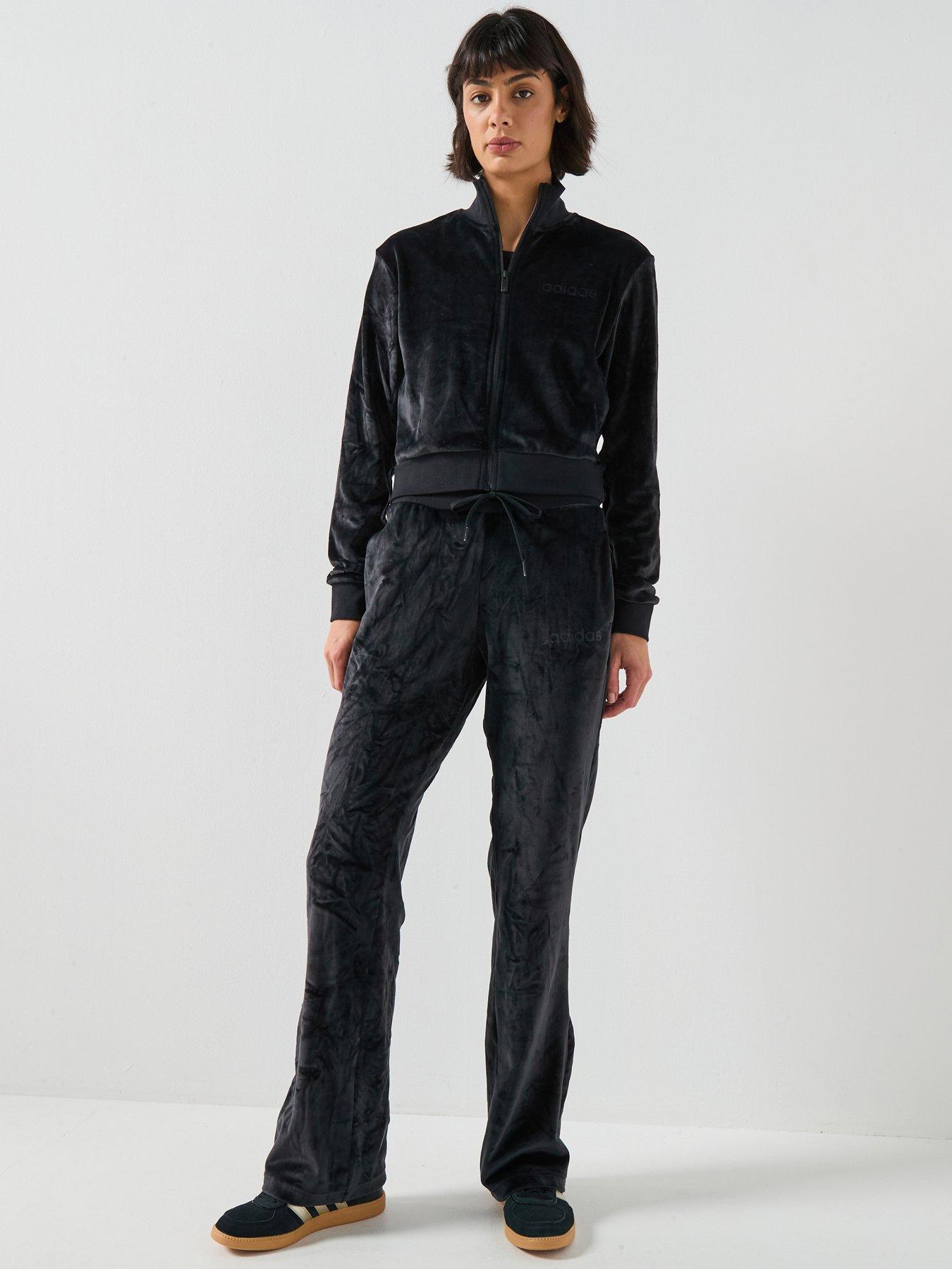 Adidas Sportswear Women'S Glam Velvet Tracksuit - Black