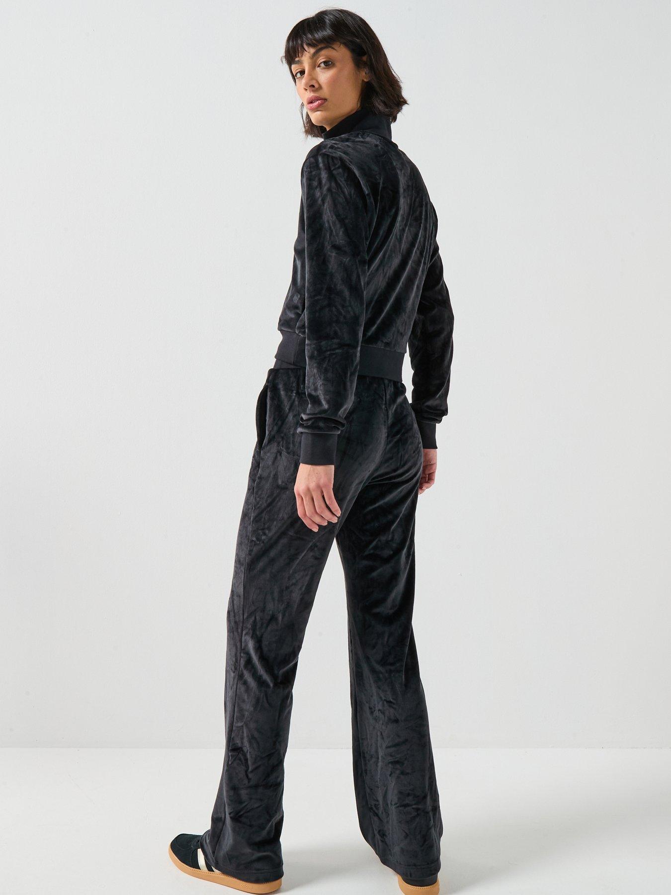 Image 2 of 6 of adidas Sportswear Women's Glam Velvet Tracksuit - Black