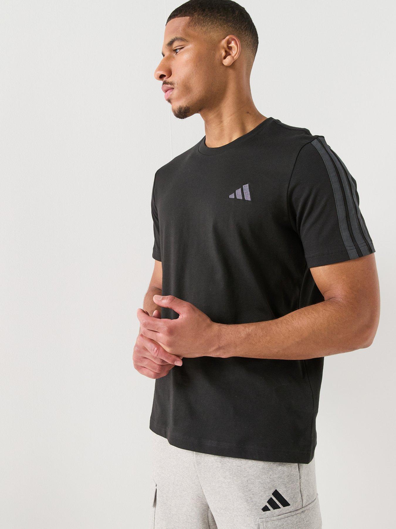 adidas Sportswear Men's & 3-Stripes T-Shirt, Black, Size S, Men