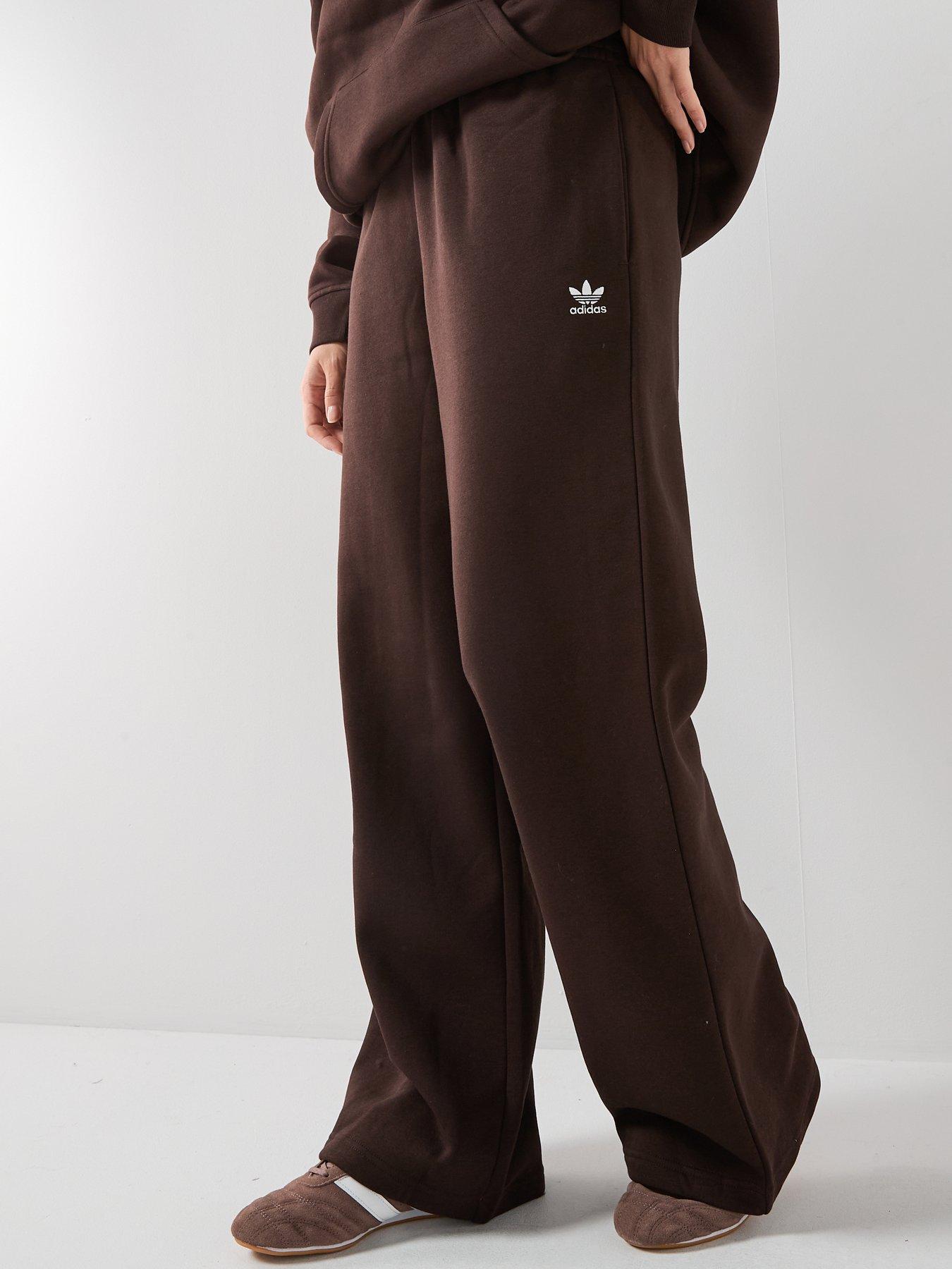 adidas Originals Women's Essentials Wide Leg Pant Fleece - Brown