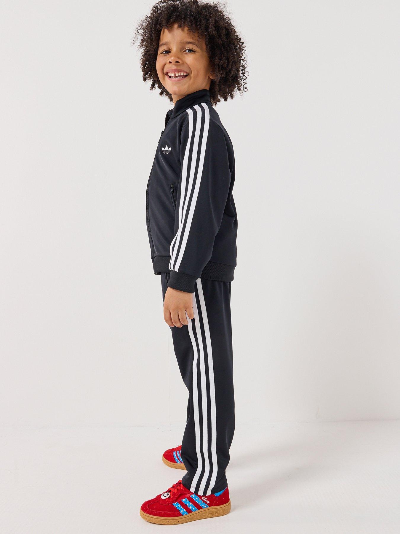 adidas Originals: Kids Unisex Firebird Tracksuit - Black/White