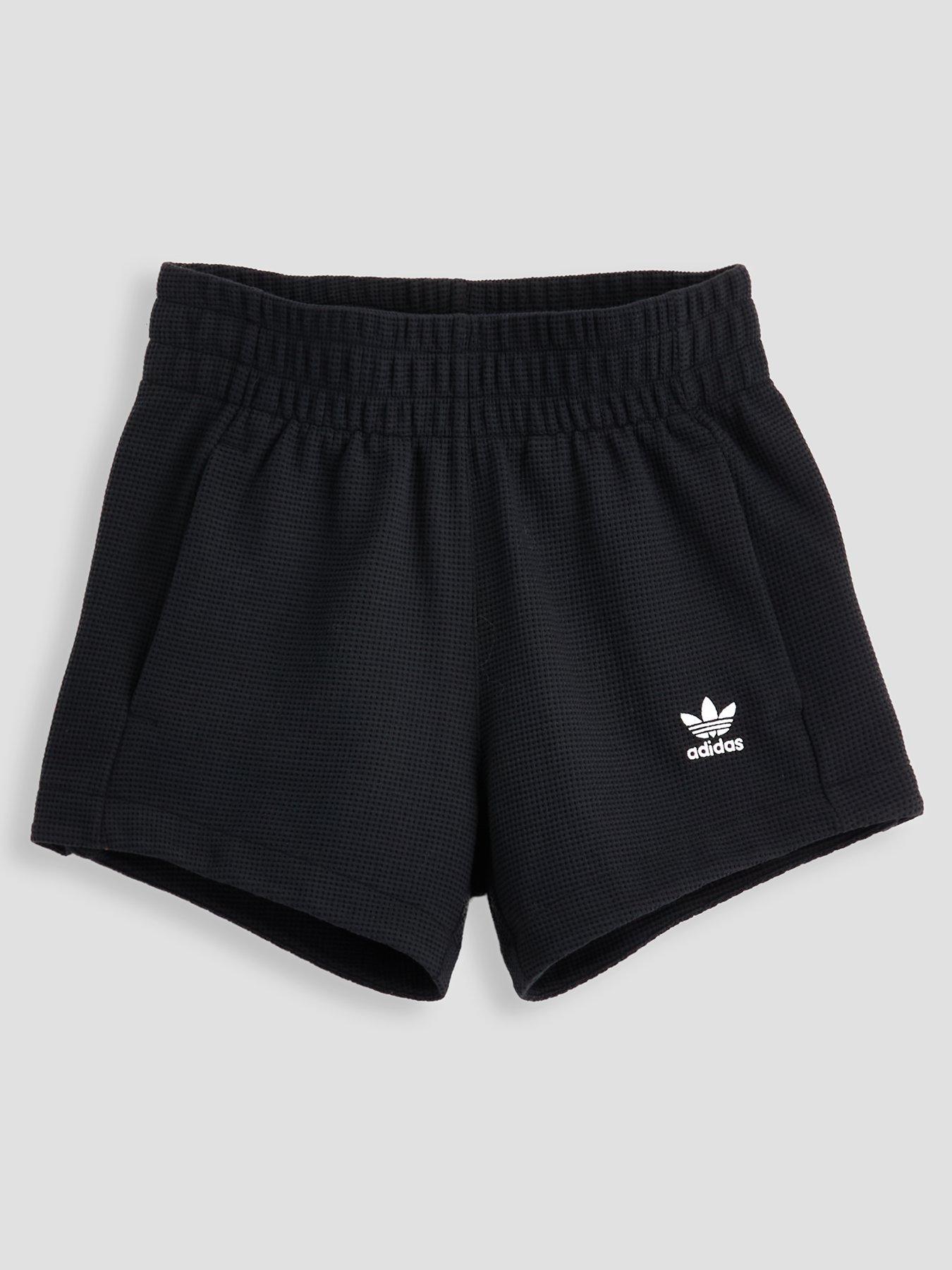 adidas Originals Junior Girl's Loose High Waist Waffle Shorts - Black
