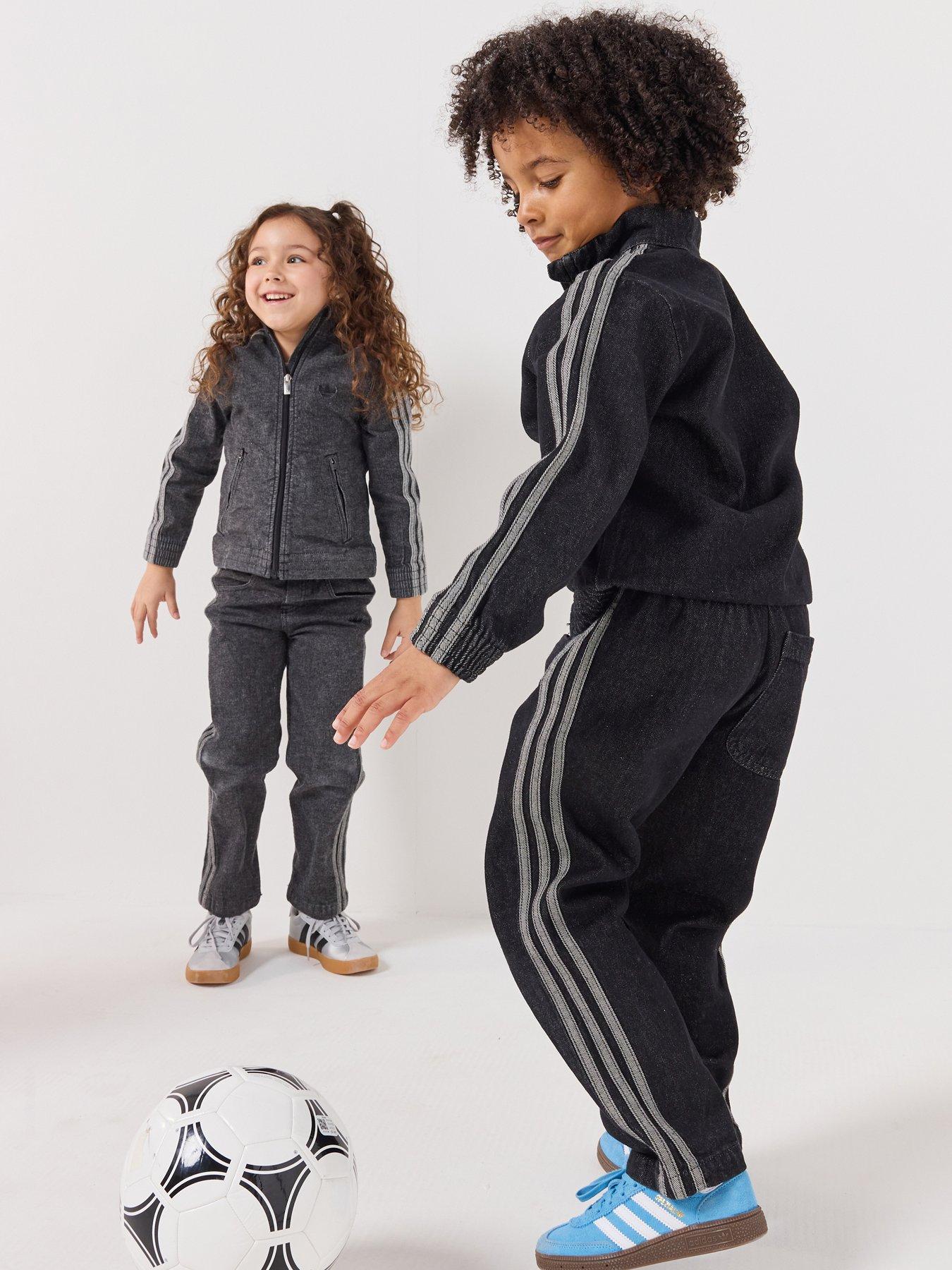 adidas Originals Kids Unisex Firebird Denim Track Pants - Black | Very
