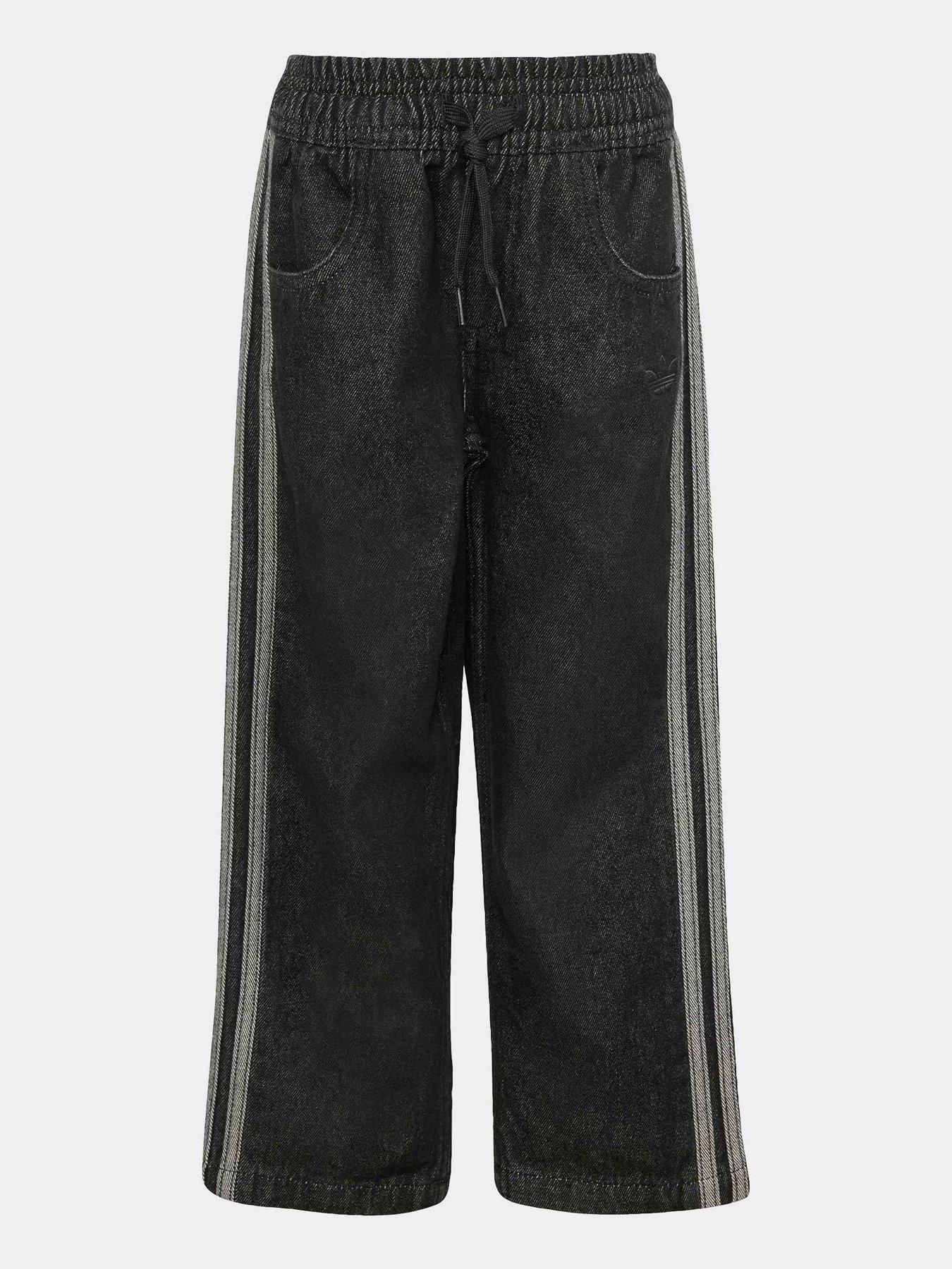 adidas Originals Kids Unisex Firebird Denim Track Pants - Black | Very