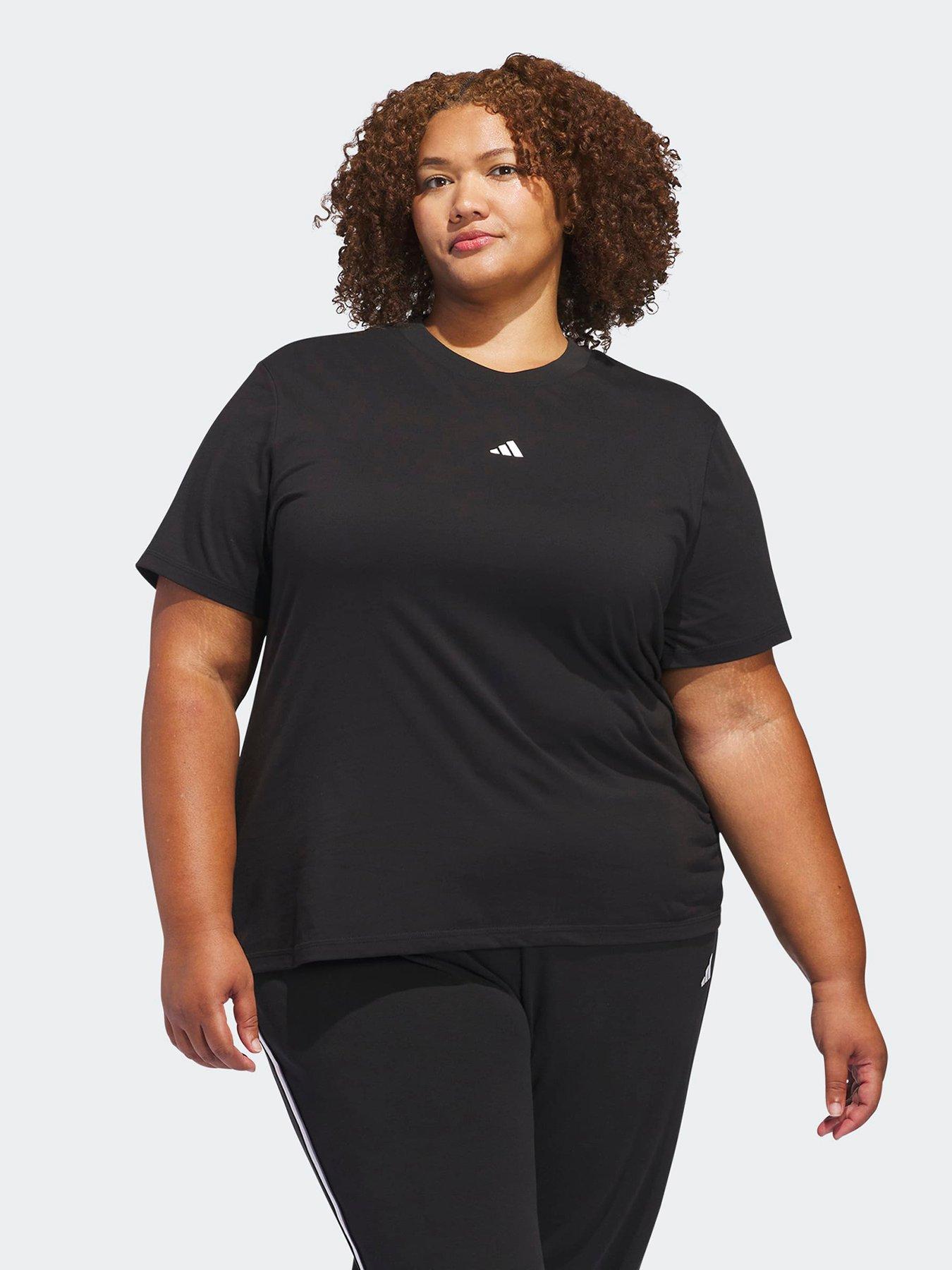 adidas Sportswear Women's Plus Size Essentials Small Logo T-Shirt - Black