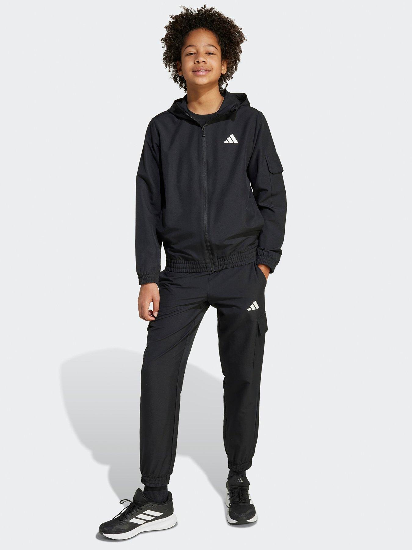 adidas Sportswear Junior Boys Woven Cargo Tracksuit - Black