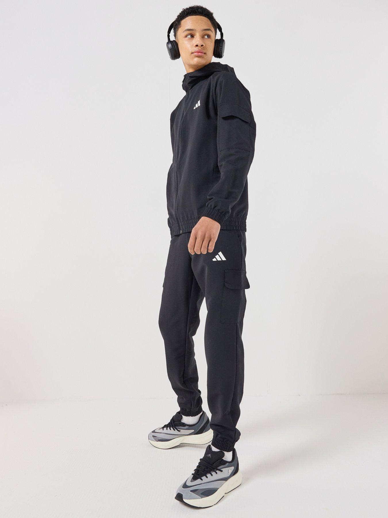 adidas Sportswear Junior Boys Woven Cargo Tracksuit - Black