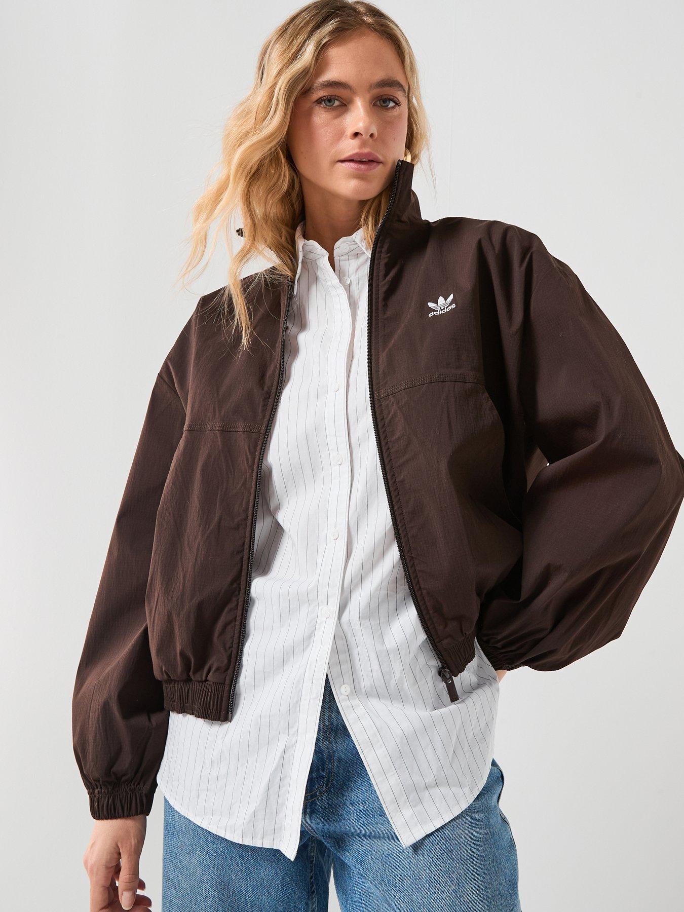 adidas Originals Women's Essentials Woven Windbreaker - Brown
