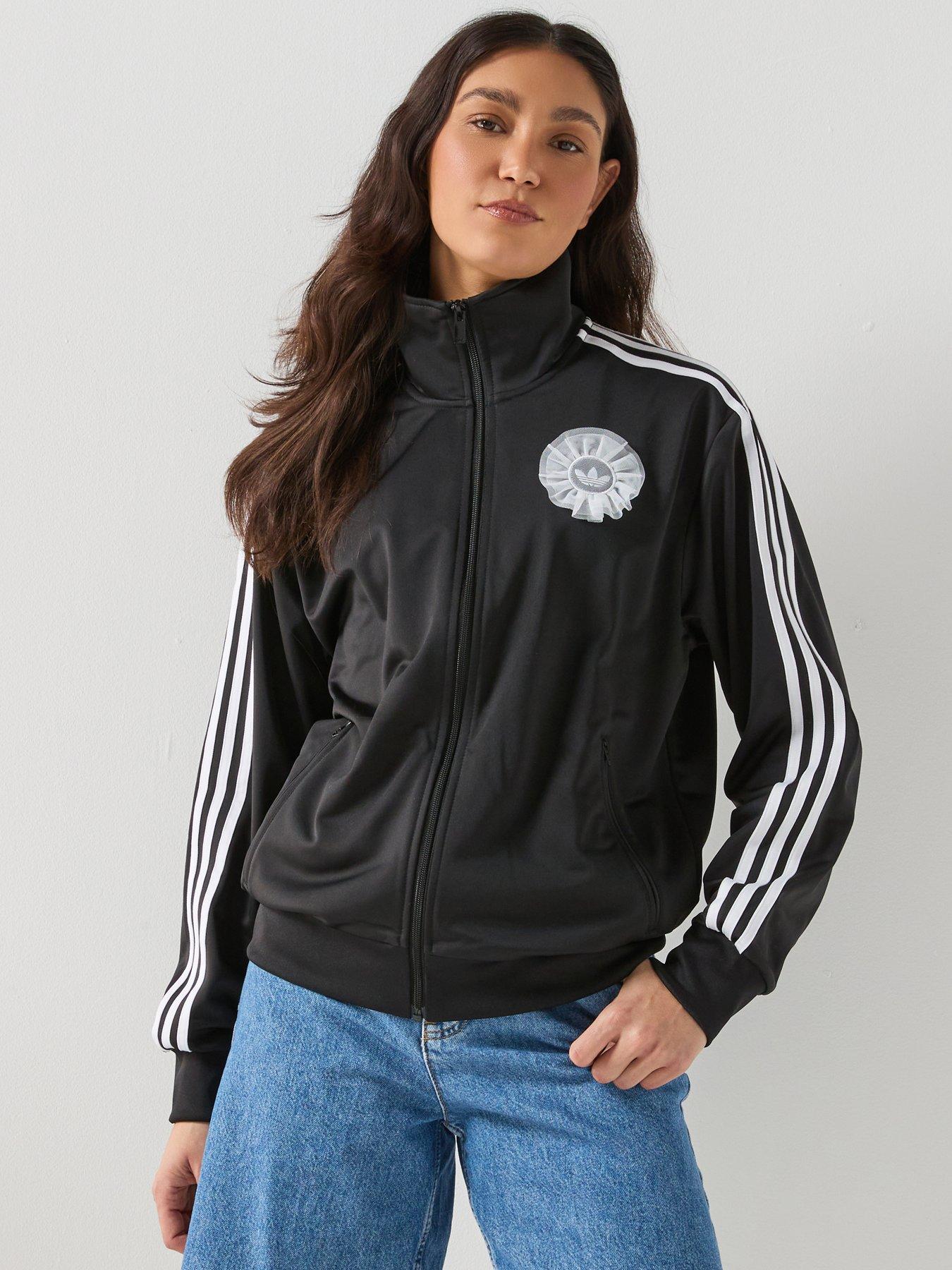 adidas Originals Womens Tulle Fire Bird Tracksuit Top - Black