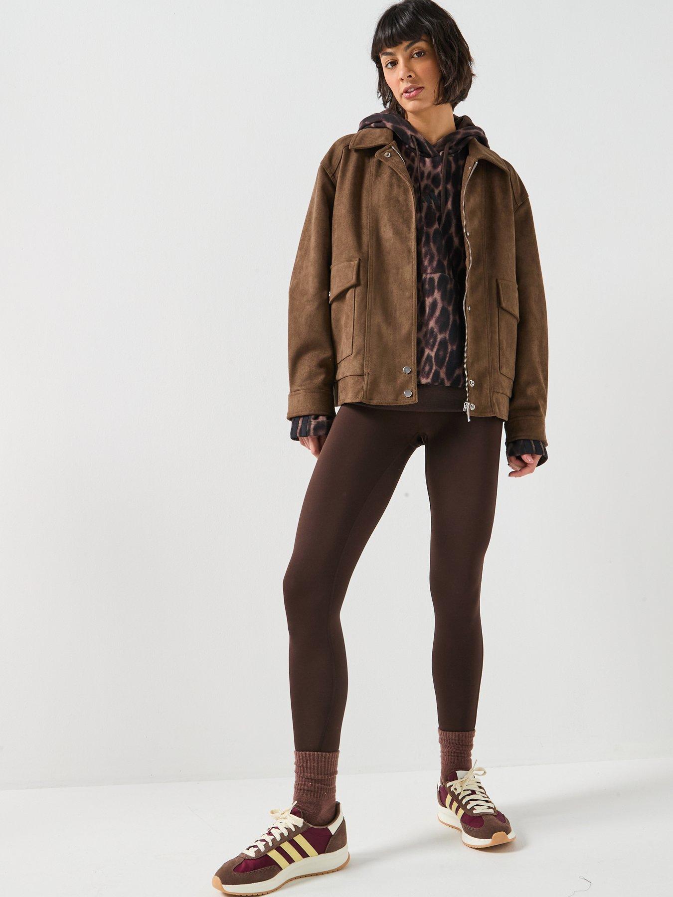 Image 3 of 6 of adidas Sportswear Women's Seasonal Essentials Leopard French Terry Hoodie With 3-Stripes - Animal Print
