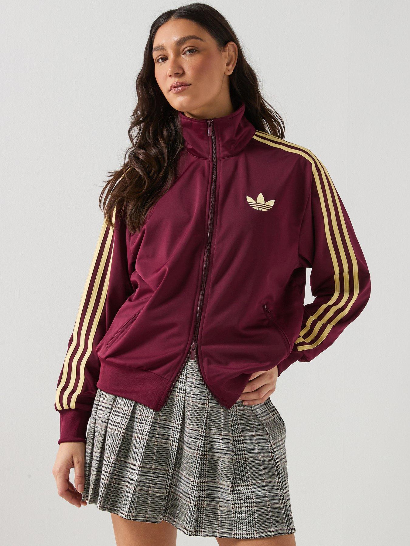 adidas Originals Womens Firebird Tracksuit Top - Maroon/Yellow