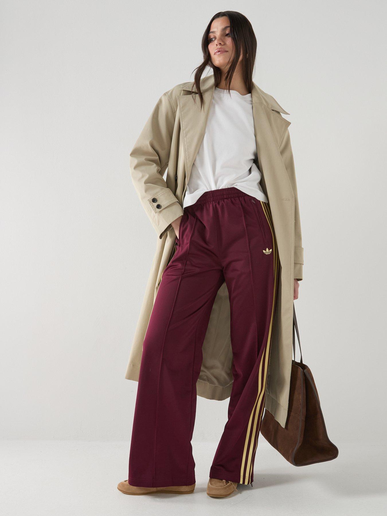 Image 3 of 7 of adidas Originals Firebird Loose Track Pants - Maroon/Yellow