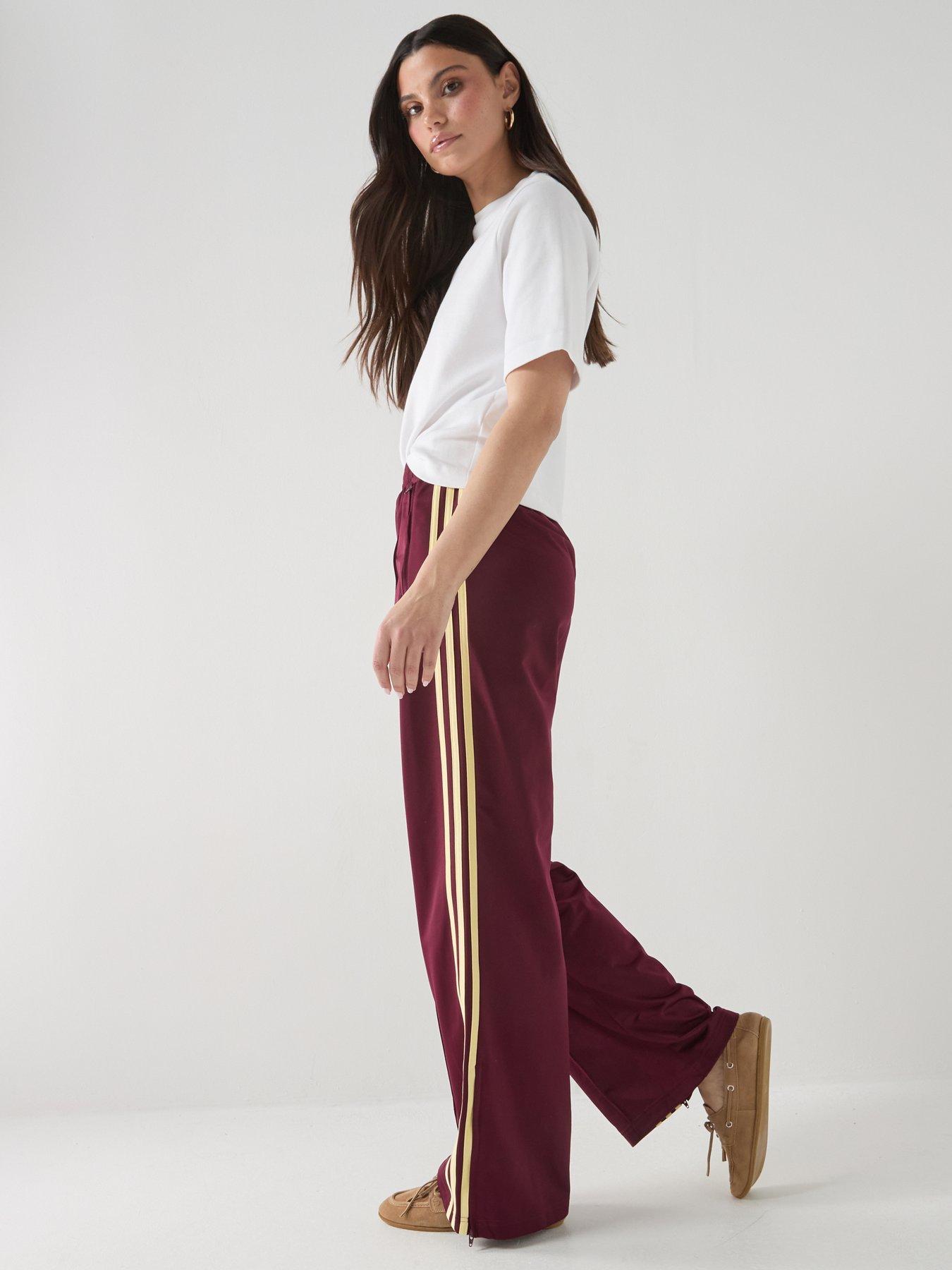 Image 4 of 7 of adidas Originals Firebird Loose Track Pants - Maroon/Yellow