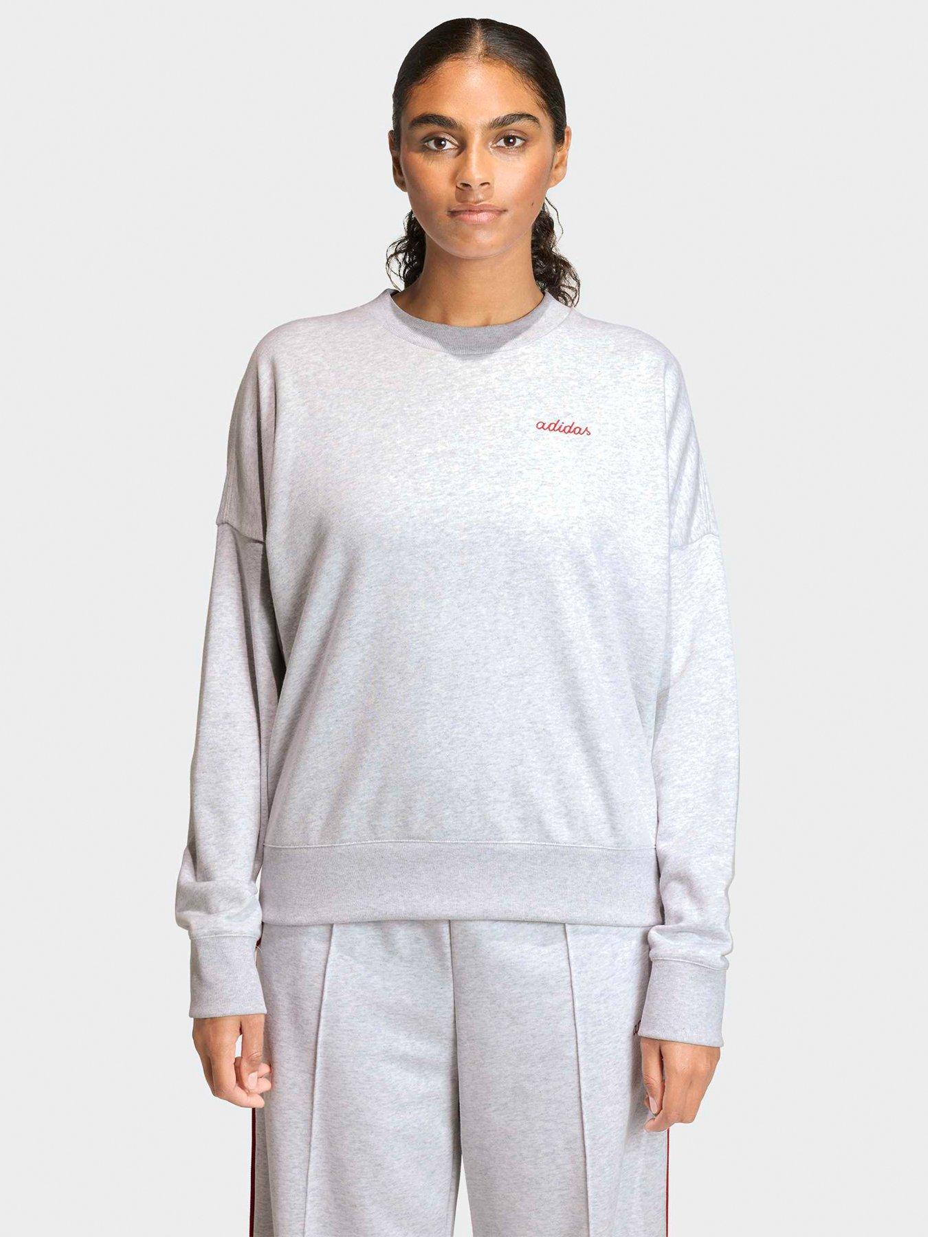 adidas Sportswear Women's Seasonal Essentials Colourpop Sweatshirt With Embroidered Graphic - Grey