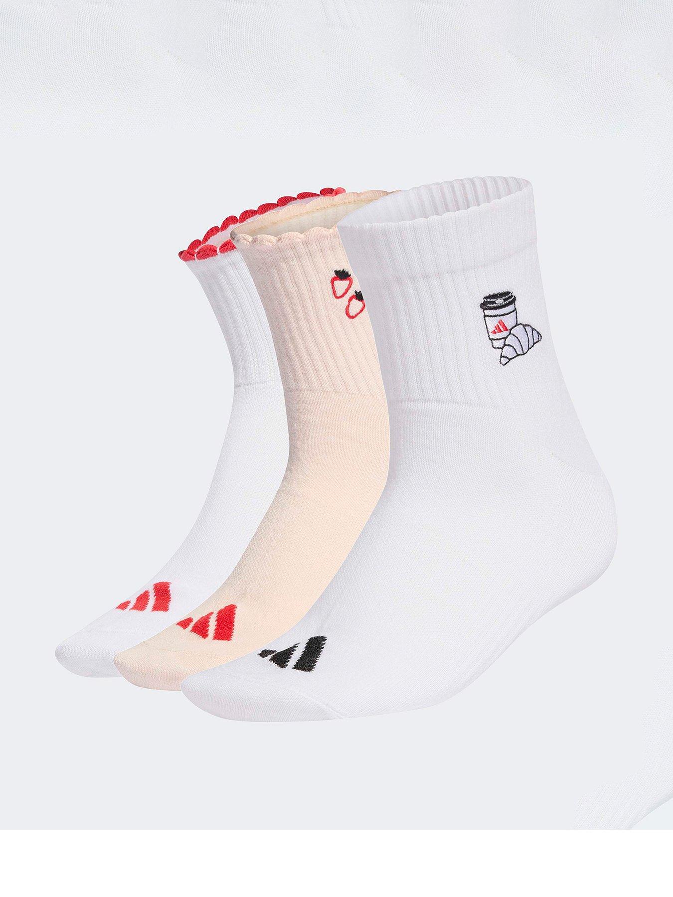 adidas Sportswear Unisex Graphic Sock 3 Pack - Wonder Quartz / White / Pure Ruby