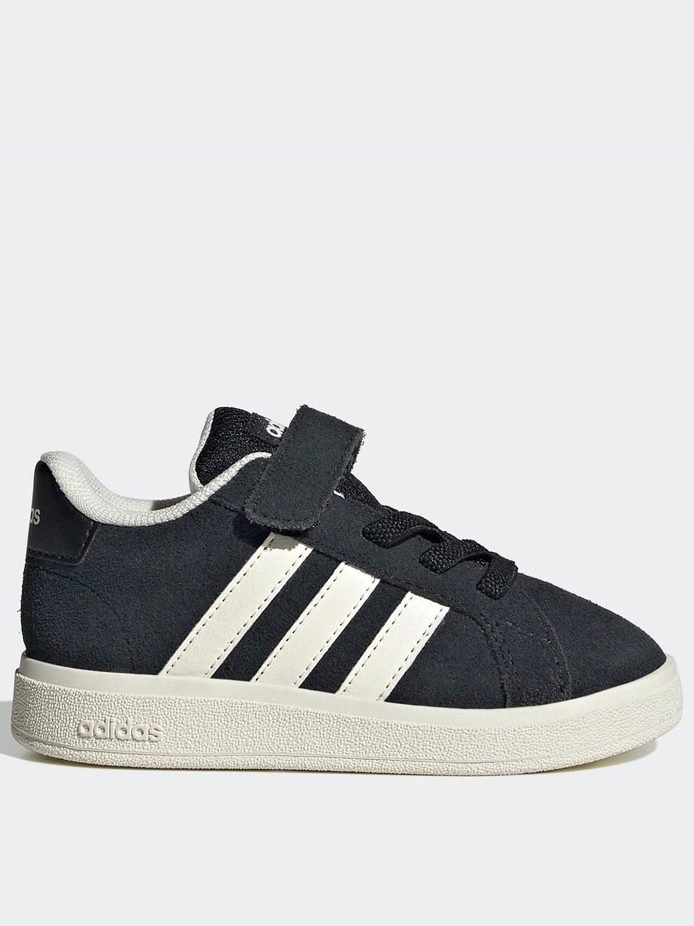 adidas Sportswear Infant Unisex Grand Court 00s Trainers, Black, Size 3 Older