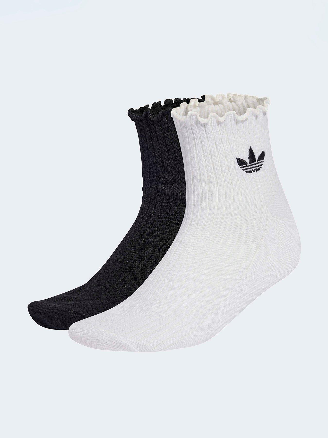 adidas Originals Unisex Ruffle 1/4 Sock 2 Pack - Multi
