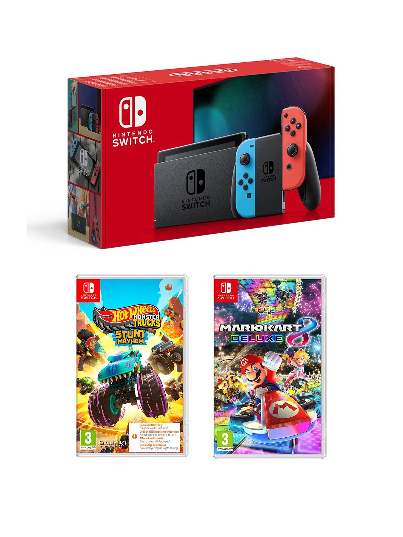 Image 1 of 7 of Nintendo Switch&nbsp;Neon&nbsp;Console plus HotWheels Monster Truck &amp; Mario Kart 8 Deluxe