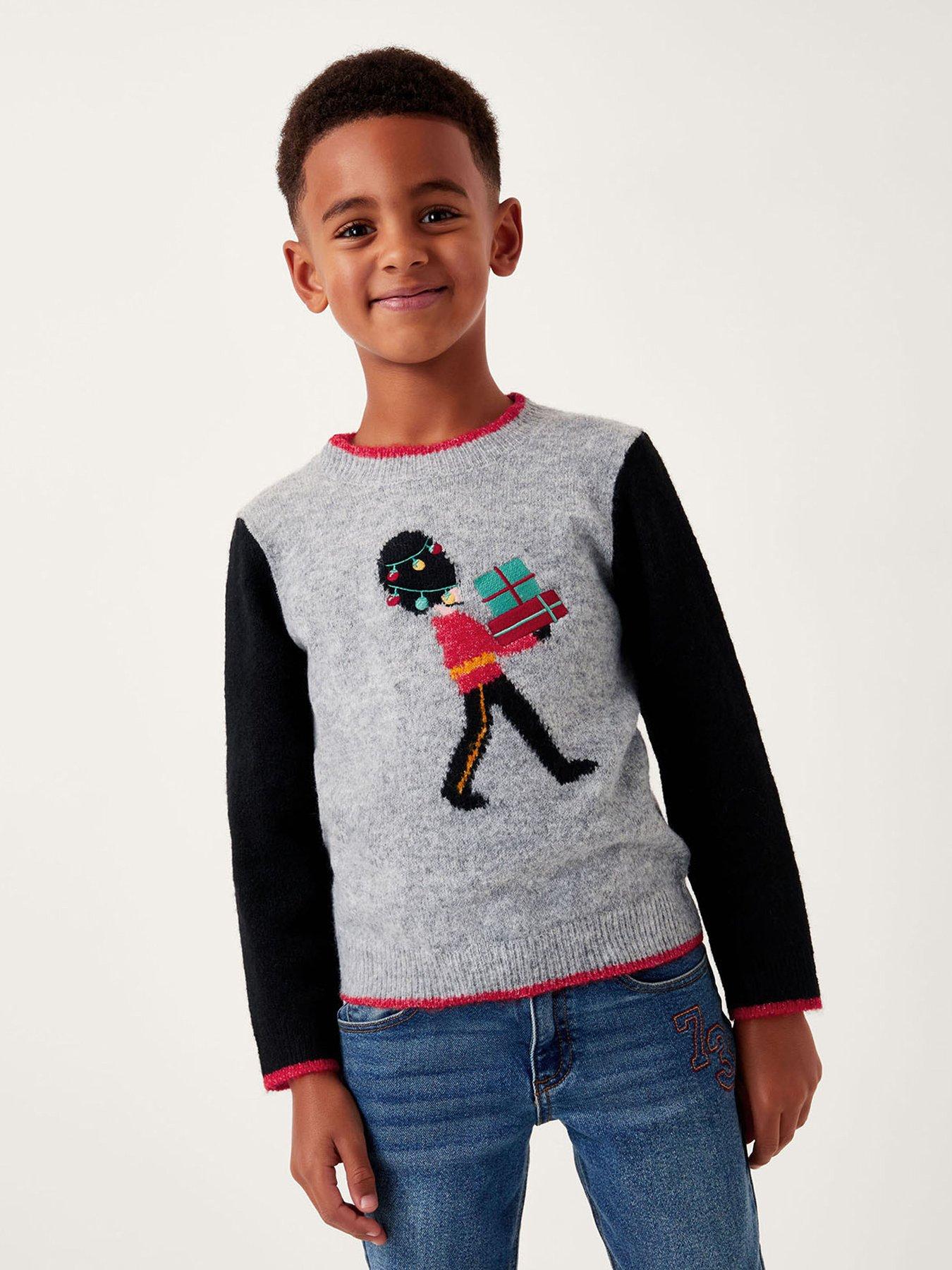 Monsoon Boys King's Guard Christmas Jumper - Grey