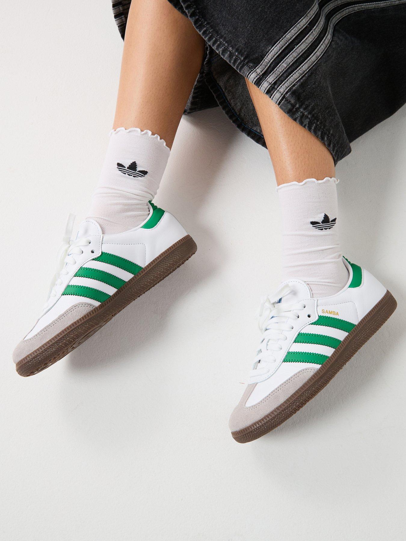 adidas gazelle silver green womens adidas Originals Women Samba OG Cloudy White Silver Green, 6.5