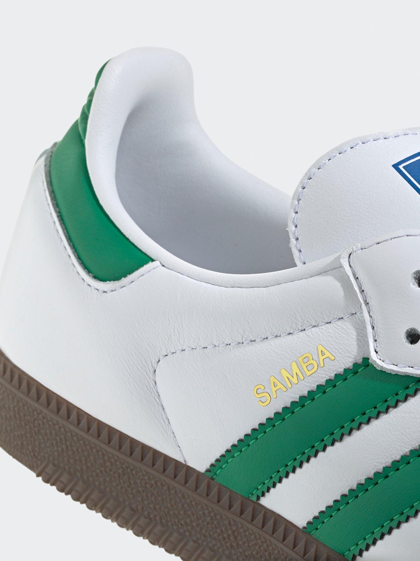 adidas gazelle silver green womens adidas Originals adidas Samba XLG Platform Samba Leather Sneakers IE3911  Thick-soled Shoes White Green Women's