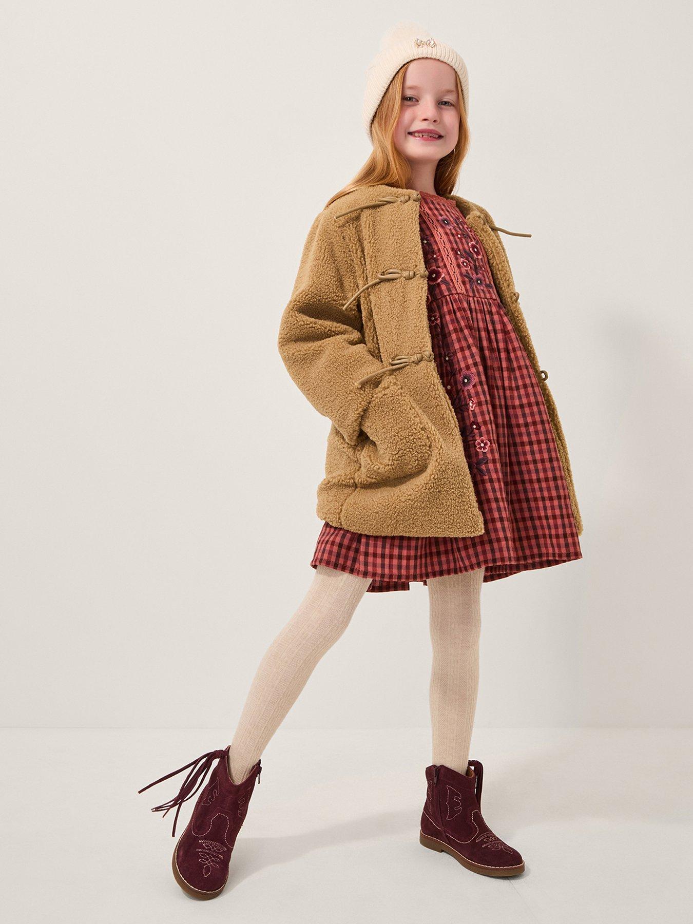 Monsoon Girls Borg Duffle Coat - Brown