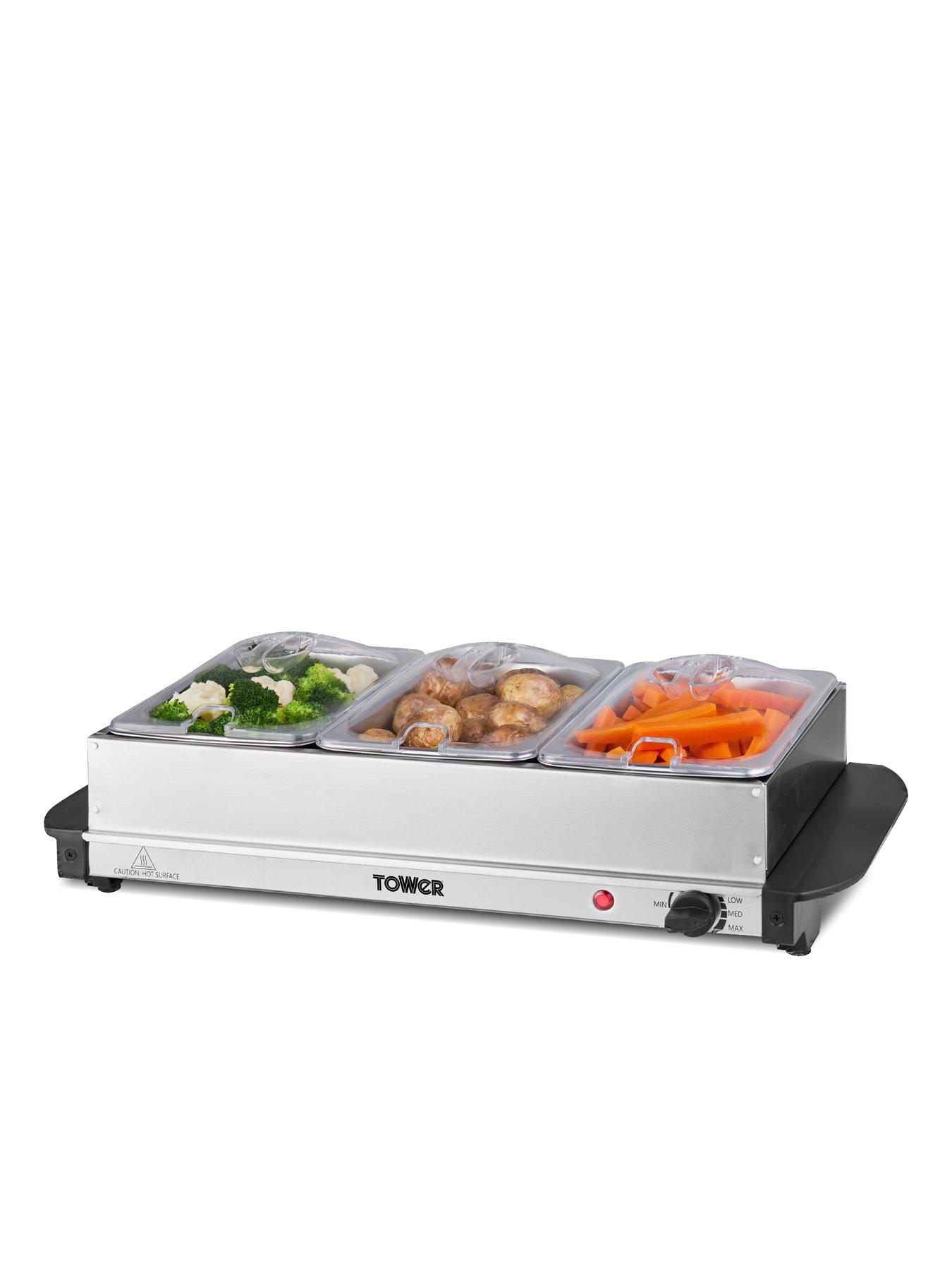 Image 1 of 7 of Tower T16150 Buffet Server with 3 x 1.5L capacity, Stainless Steel.
