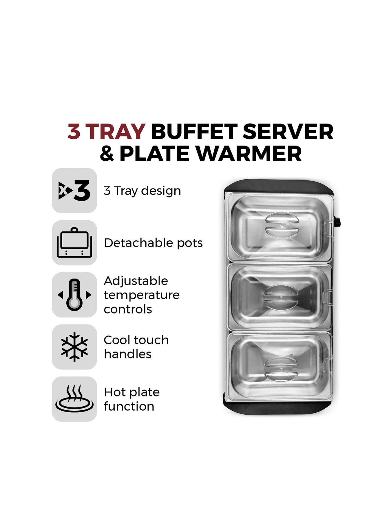 Image 2 of 7 of Tower T16150 Buffet Server with 3 x 1.5L capacity, Stainless Steel.