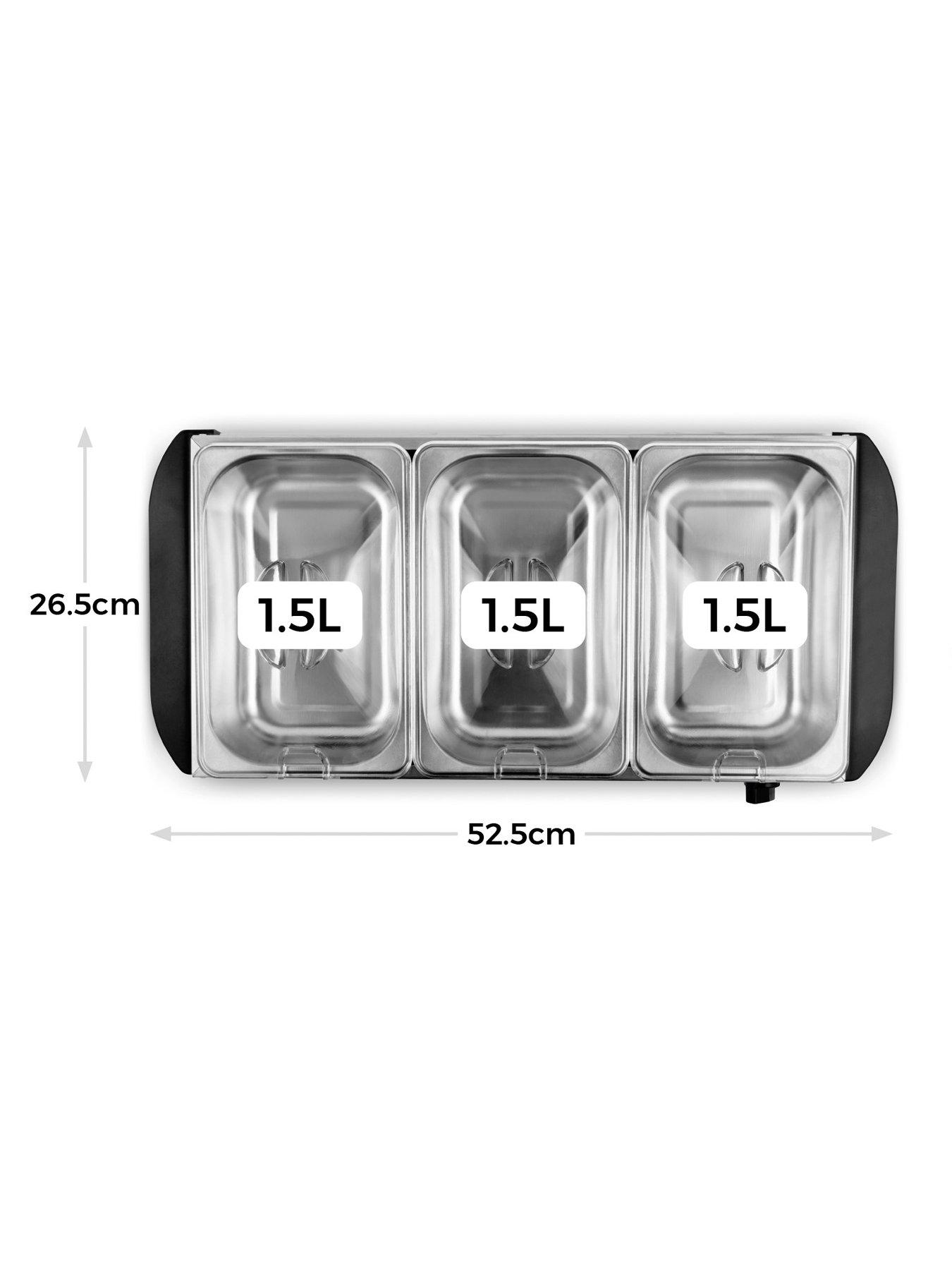 Image 6 of 7 of Tower T16150 Buffet Server with 3 x 1.5L capacity, Stainless Steel.