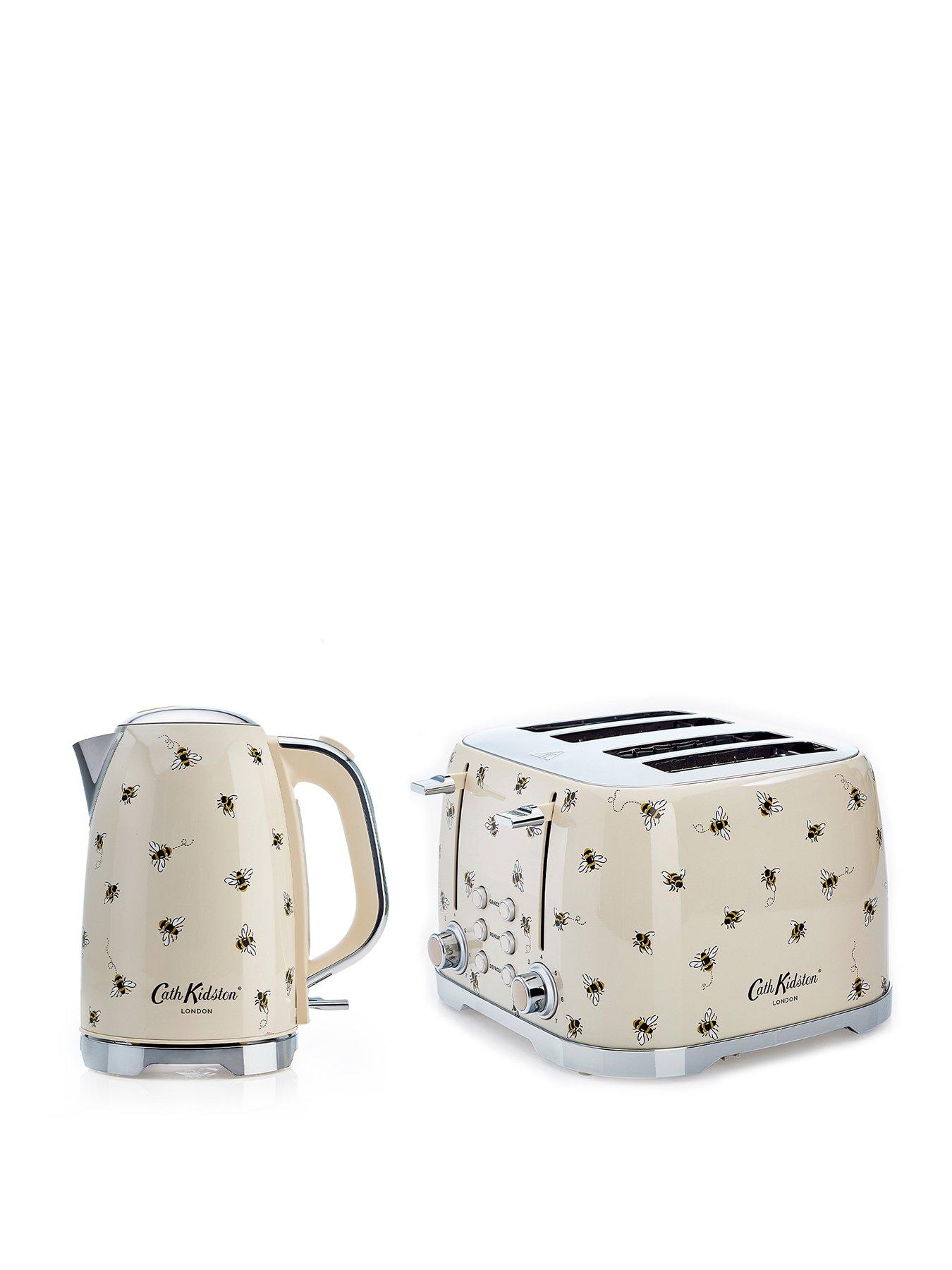 Cath Kidston Cath Kidston 4-Slice Toaster and Kettle Twin Pack - Cream with Bees