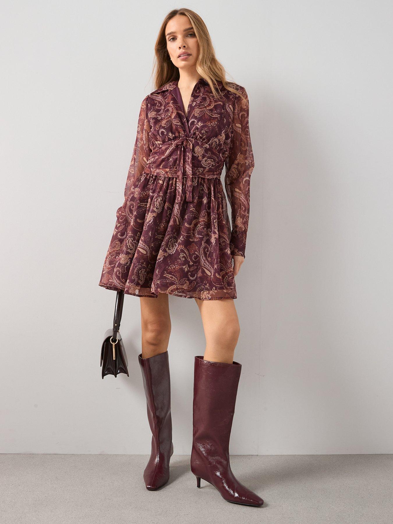 Image 3 of 7 of The Very Collection Printed Mini Shirt Dress - Print