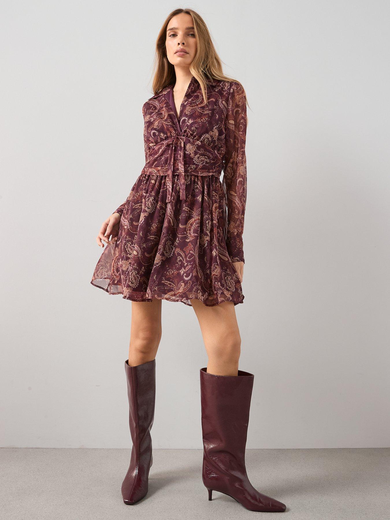 Image 6 of 7 of The Very Collection Printed Mini Shirt Dress - Print