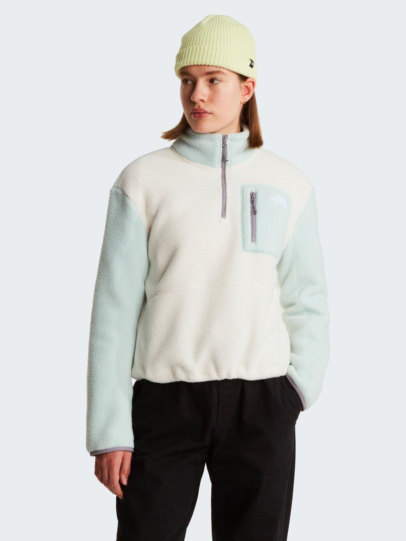 The North Face Womens Yumiori 1/4 Zip Fleece, White, Size L, Women