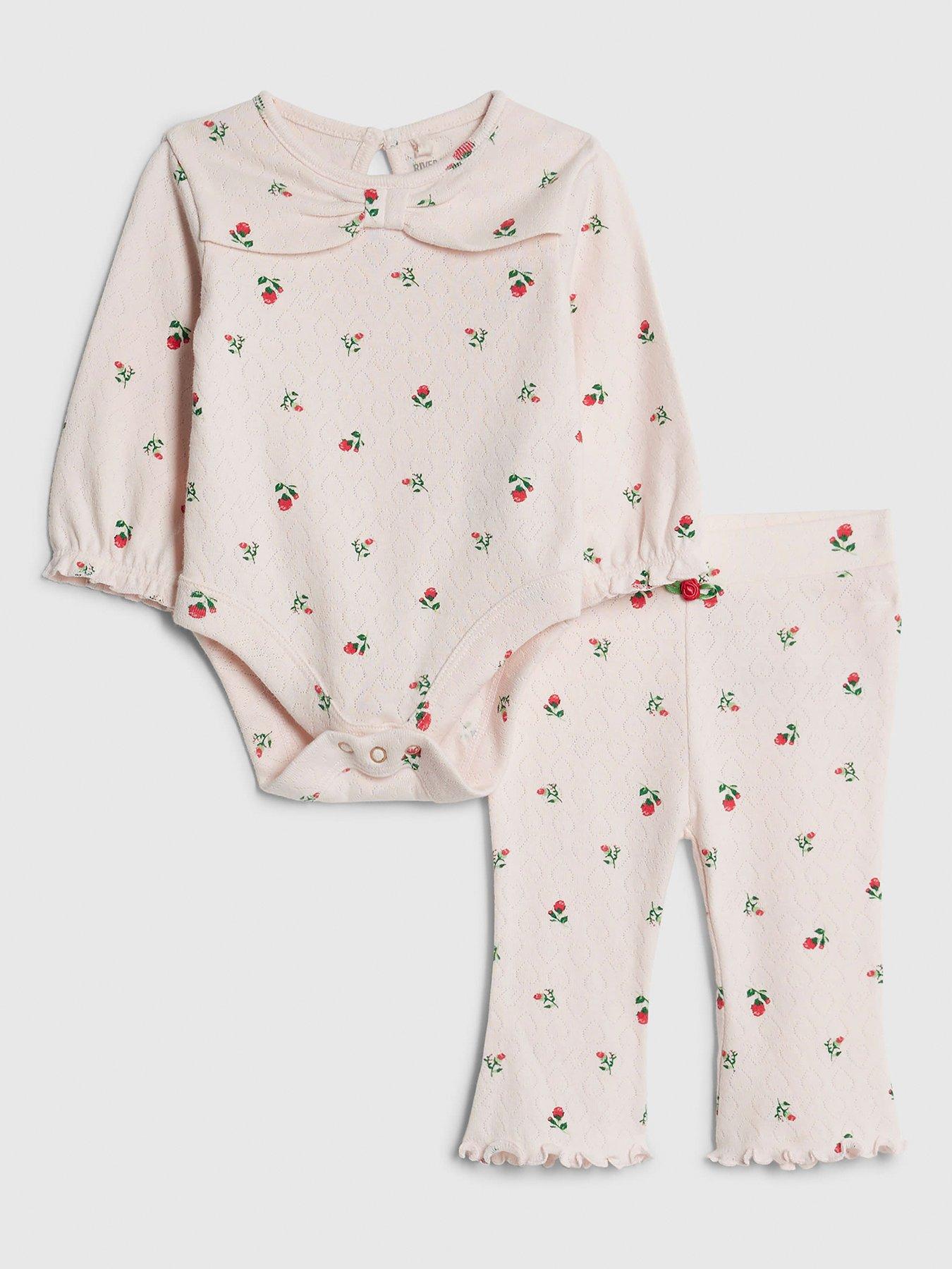 River Island Baby Girls Floral Bodysuit Set - Pink