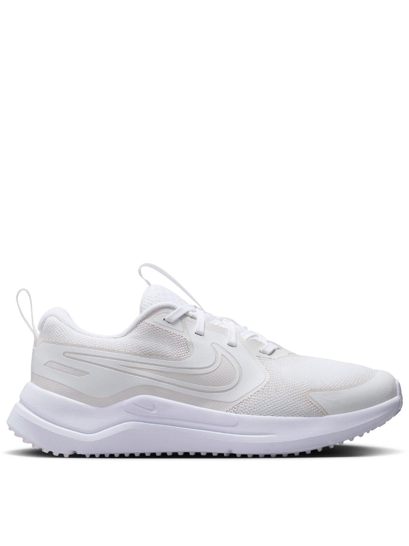 Nike Big Kids Cosmic Runner Road Running Trainers, White/Platinum Tint-White, Size 5.5 Older